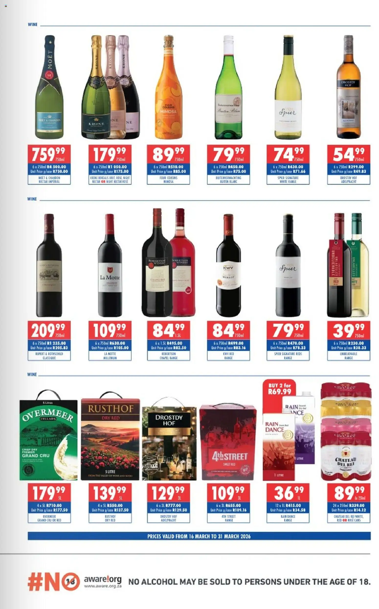New Ultra Liquors catalogue – valid from 16.03.2026 | Page: 4 | Products: Bed, Wine
