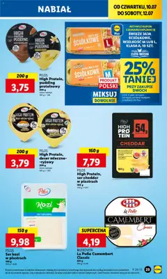 Lidl Gazetka od 10.07.2025 | Strona: 27 | Produkty: Ser kozi, Camembert, Jaja, Ser cheddar