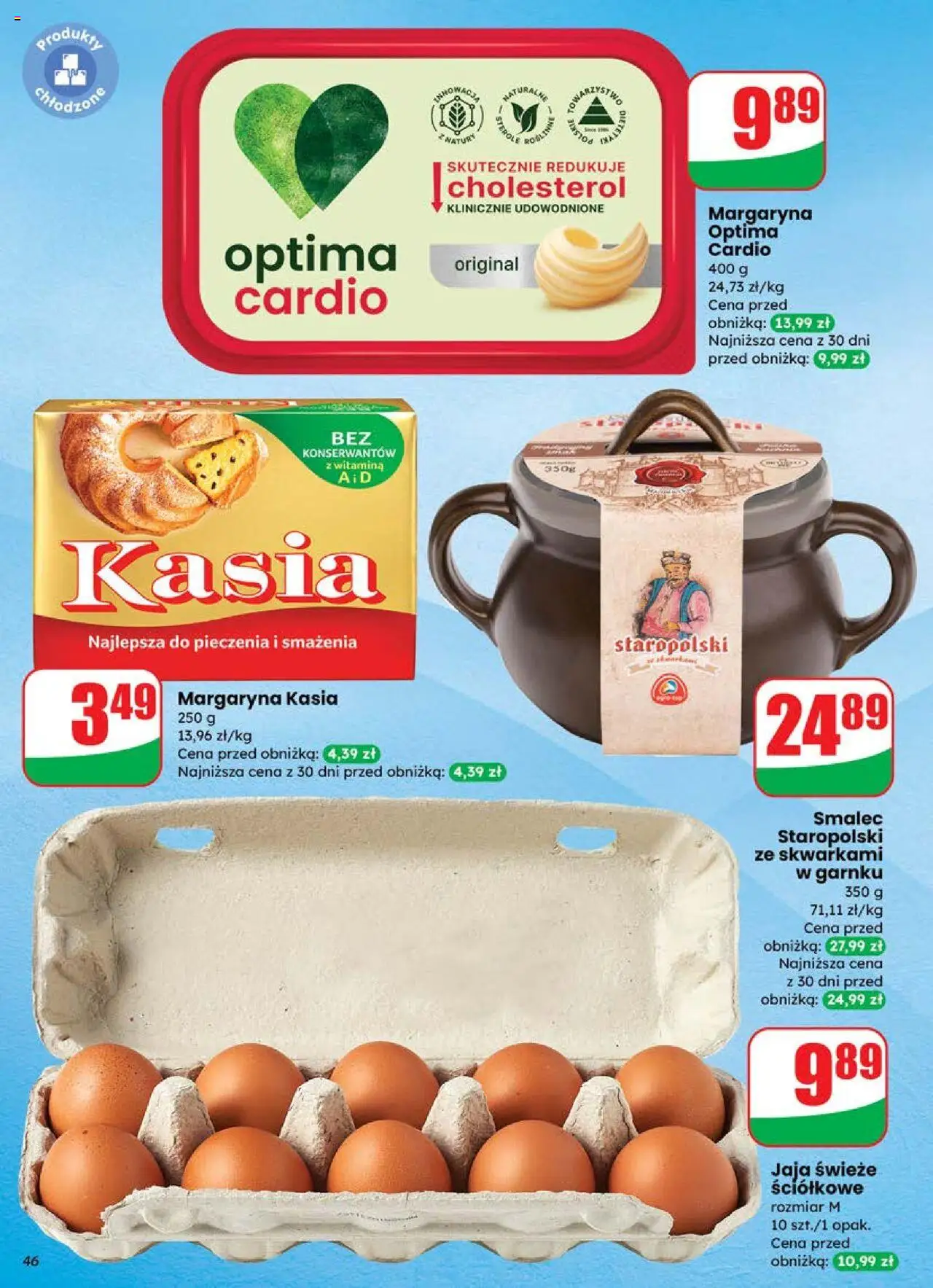 Dino Gazetka od 18.06.2025 | Strona: 46 | Produkty: Margaryna kasia, Optima cardio, Margaryna, Jaja