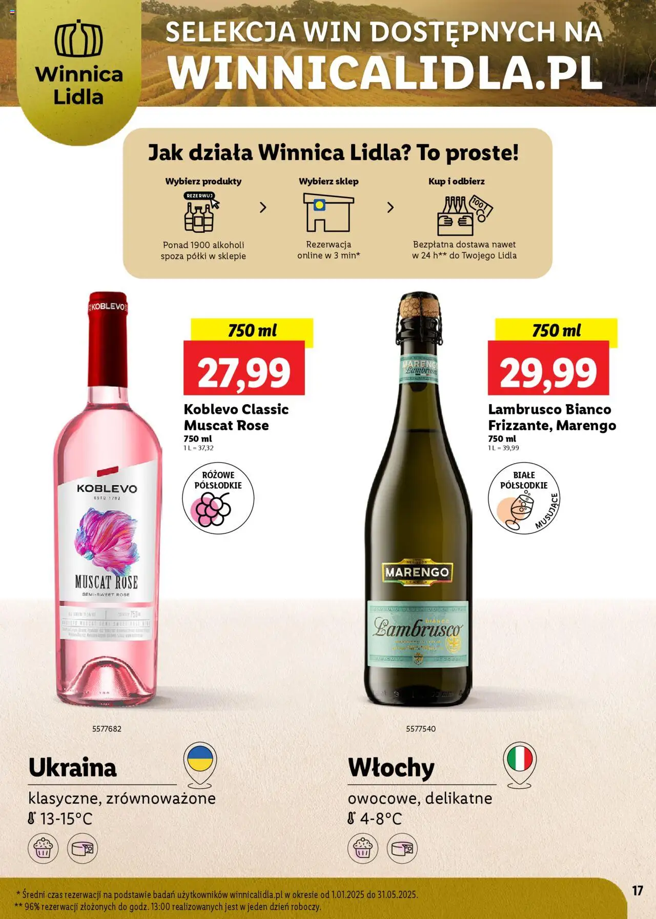 Lidl Katalog karta win od 04.08.2025 | Strona: 17 | Produkty: Lambrusco