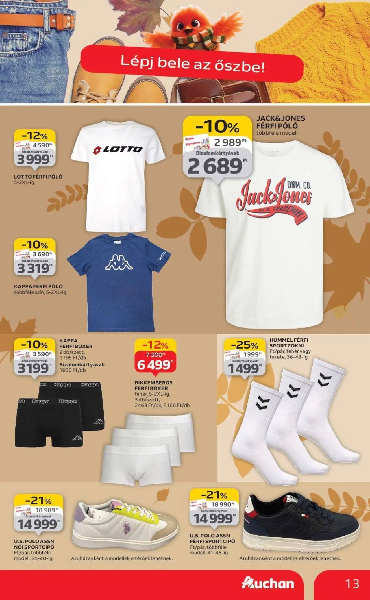 Auchan akciós ujság - amely érvényes a következő dátumtól: 02.10.2025 | Oldal: 13 | Termékek: Sportcipő