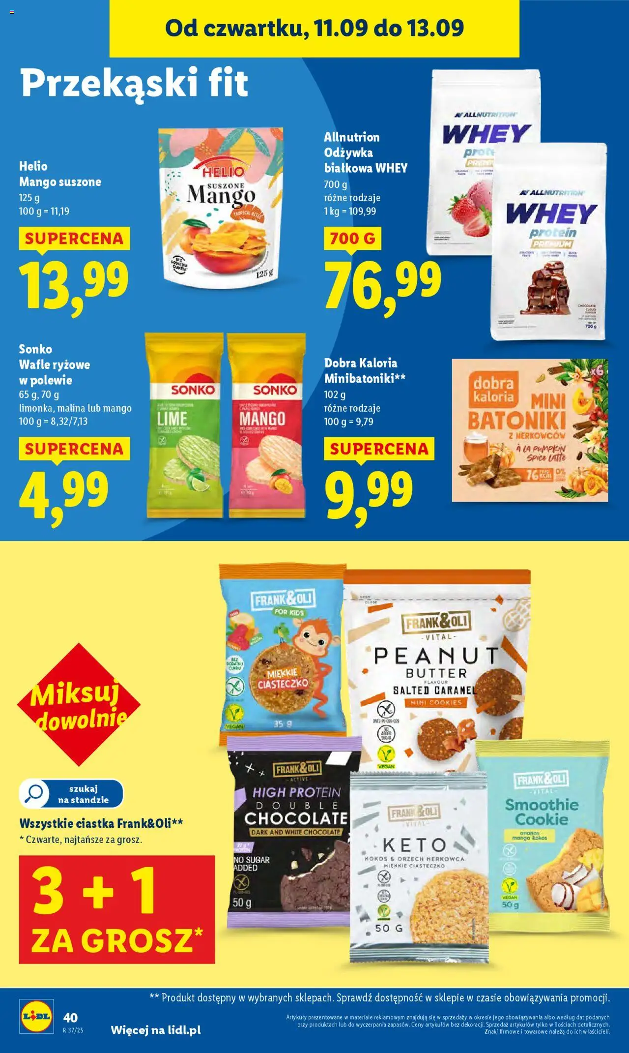 Lidl Gazetka od 11.09.2025 | Strona: 40 | Produkty: Wafle, Wafle ryżowe, Odżywka, Ananas