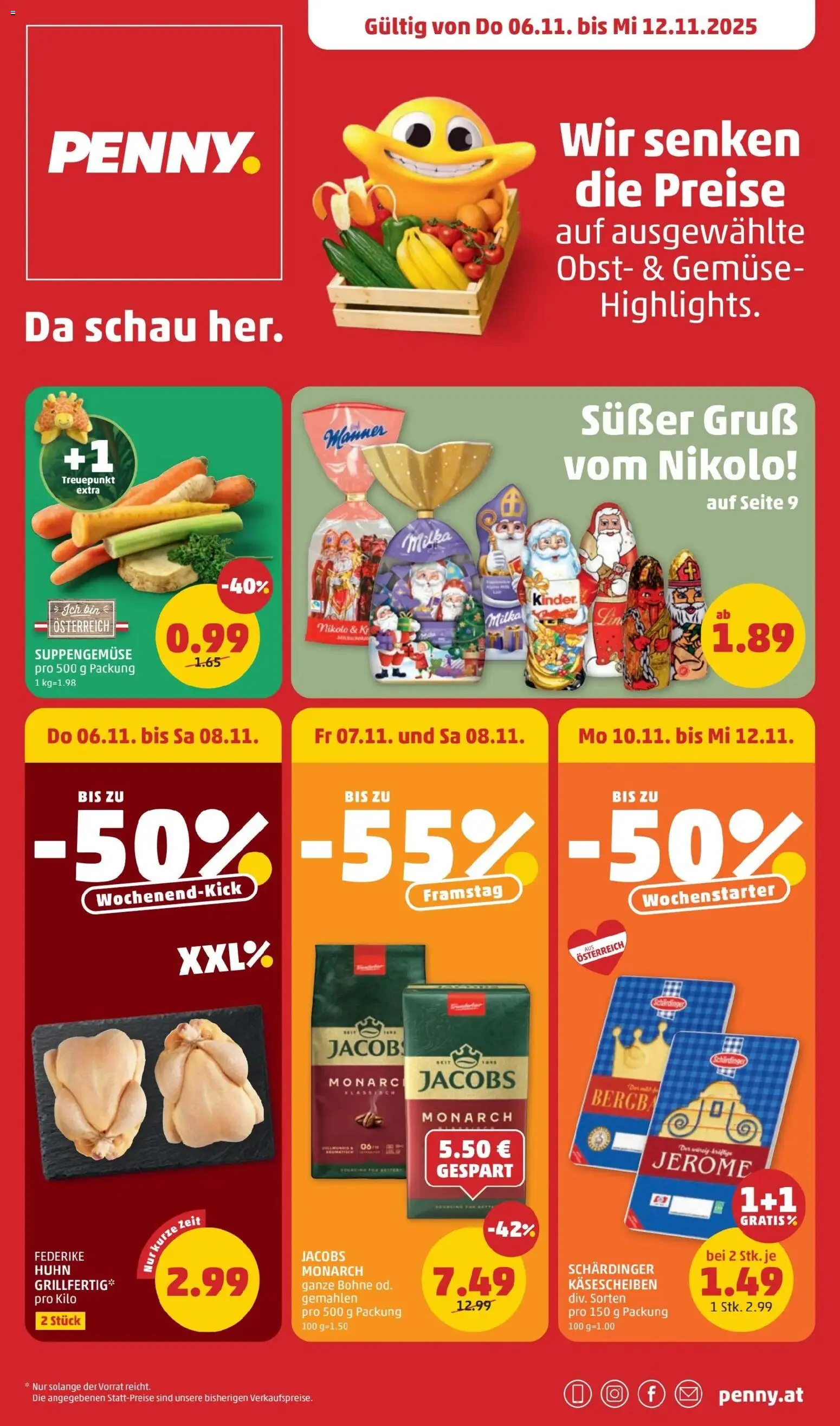 Penny Markt Flugblatt gültig ab 06.11.2025 | Seite: 1 | Produkte: Gemüse, Obst
