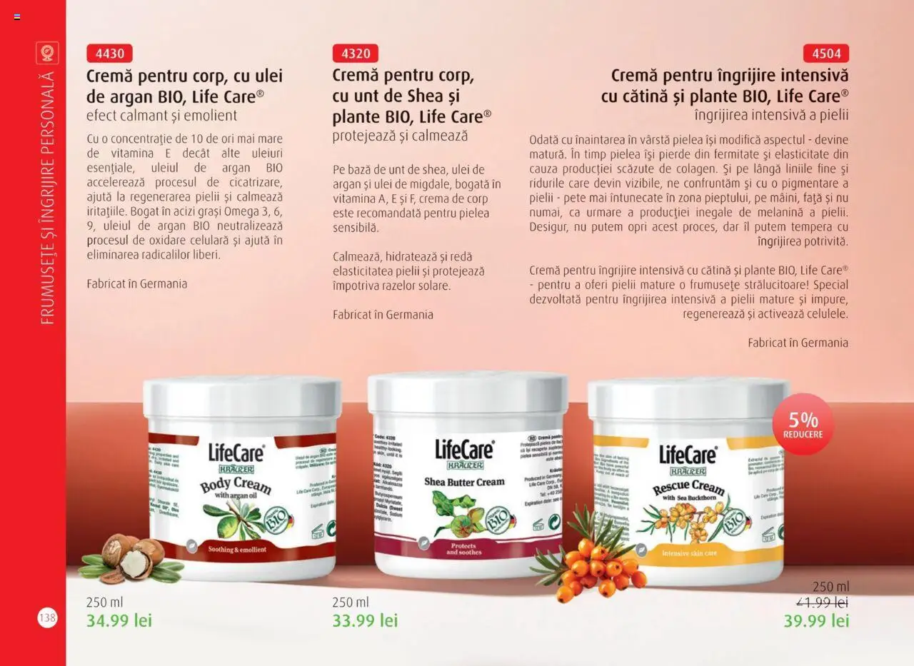 Life Care catalog - Aprilie/Octombrie – valabil de la 01.04.2025 | Pagină: 140 | Produse: Şerit ödül, Unt, Cremă, Cremă de corp