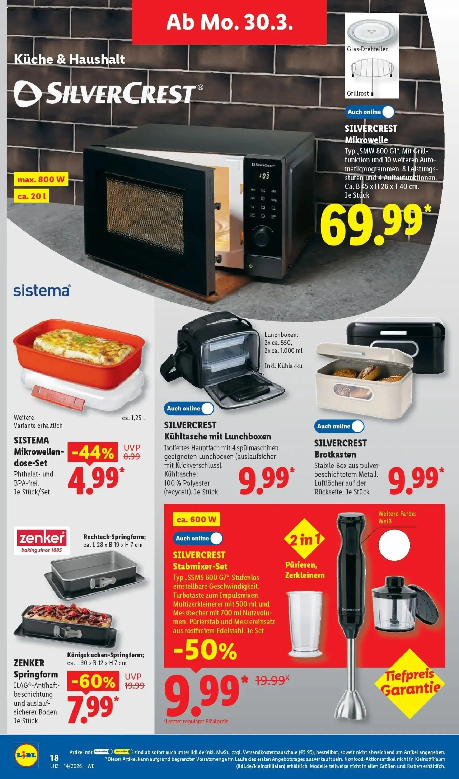 Lidl Prospekt Rheinbrohl – gültig ab 30.03.2026 | Seite: 38 | Produkte: Mikrowelle, Grill, Box, Küche