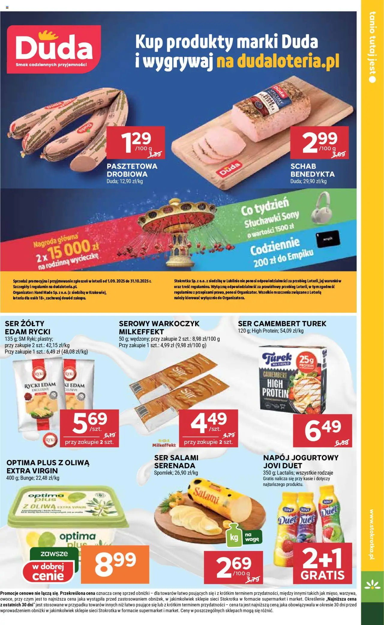 Stokrotka Gazetka od 09.10.2025 | Strona: 5 | Produkty: Schab, Stokrotka, Camembert, Salami
