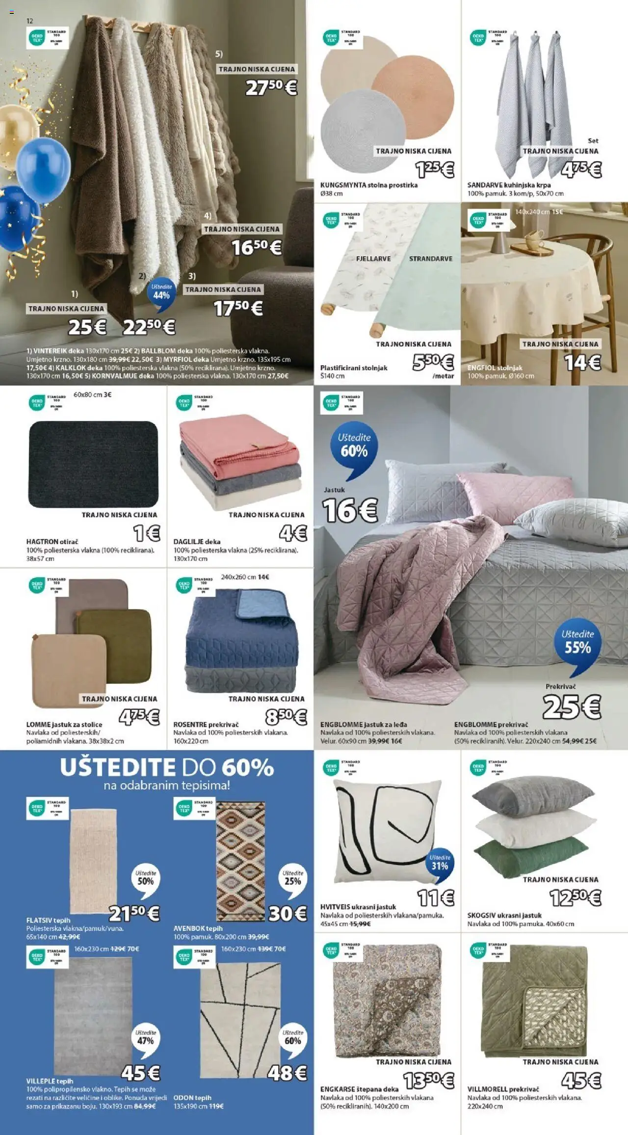 JYSK katalog | vrijedi od 15.10.2025 | Stranica: 12 | Proizvodi: Otirač, Krpa, Stolna prostirka, Deka