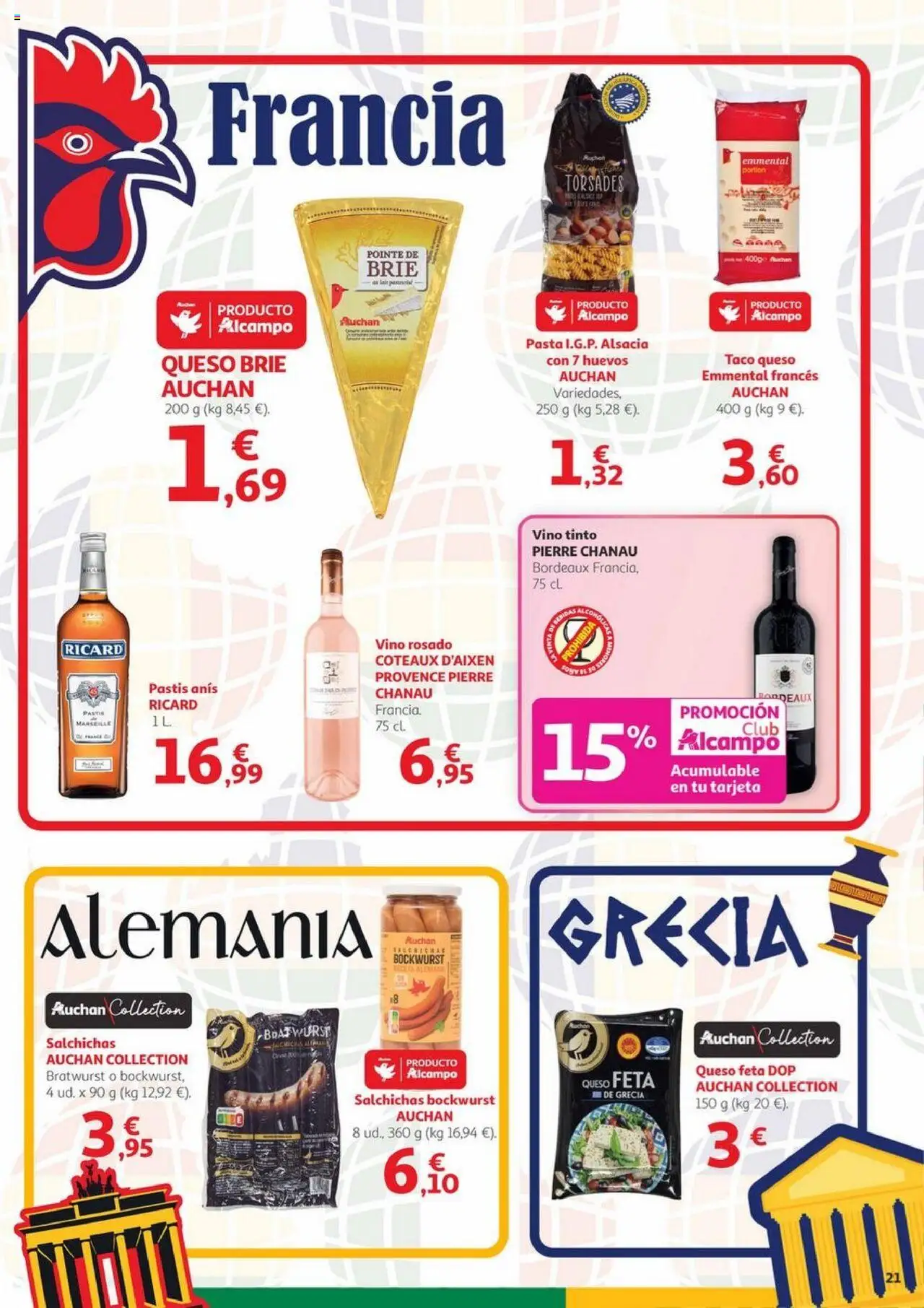 Alcampo - Canarias │ válido desde el 09.10.2025 | Página: 21 | Productos: Queso, Huevos, Vino rosado, Pasta