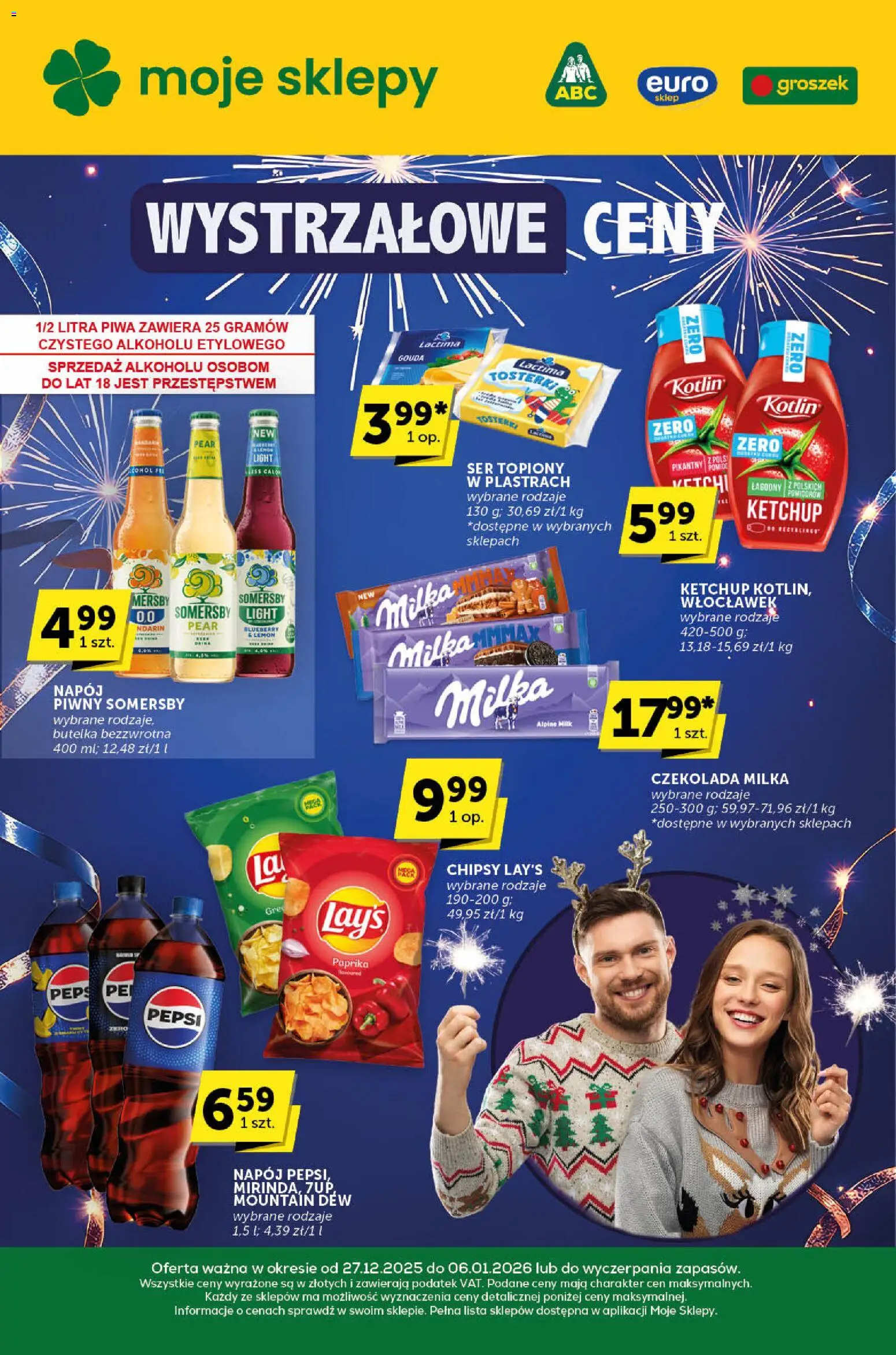 Groszek Gazetka - Katalog od 27.12.2025 | Strona: 1 | Produkty: Ser topiony, Ketchup, Czekolada milka, Czekolada
