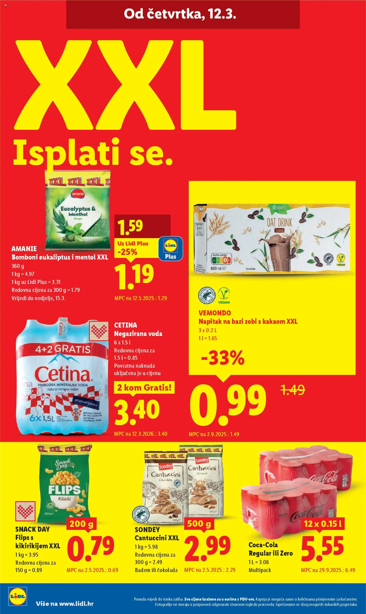 Lidl katalog | vrijedi od 09.03.2026 | Stranica: 60 | Proizvodi: Čokolada, Kikiriki, Voda, Badem