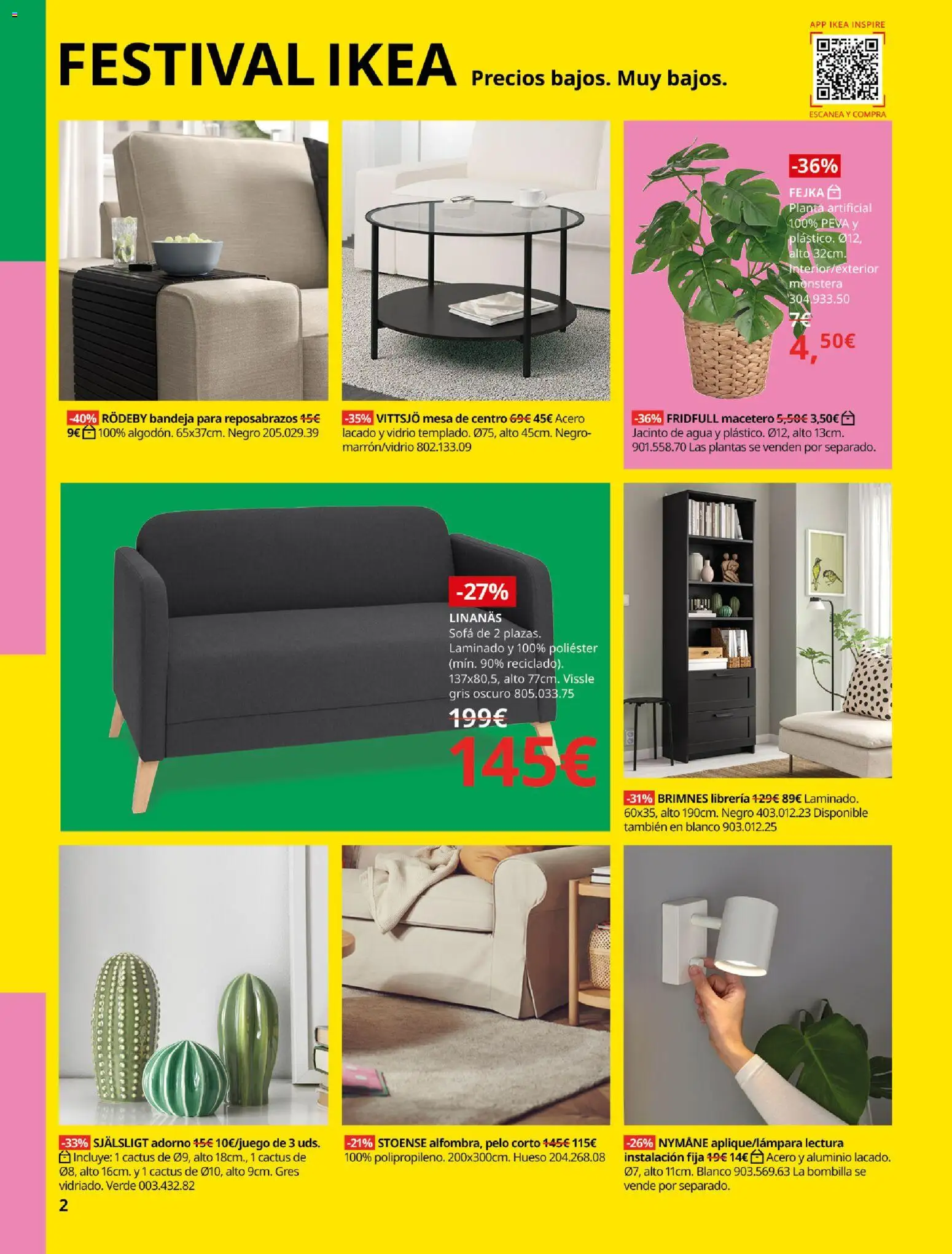 Catálogo IKEA Festival │ válido desde el 07.01.2026 | Página: 2 | Productos: Planta artificial, Macetero, Sofá, Bandeja