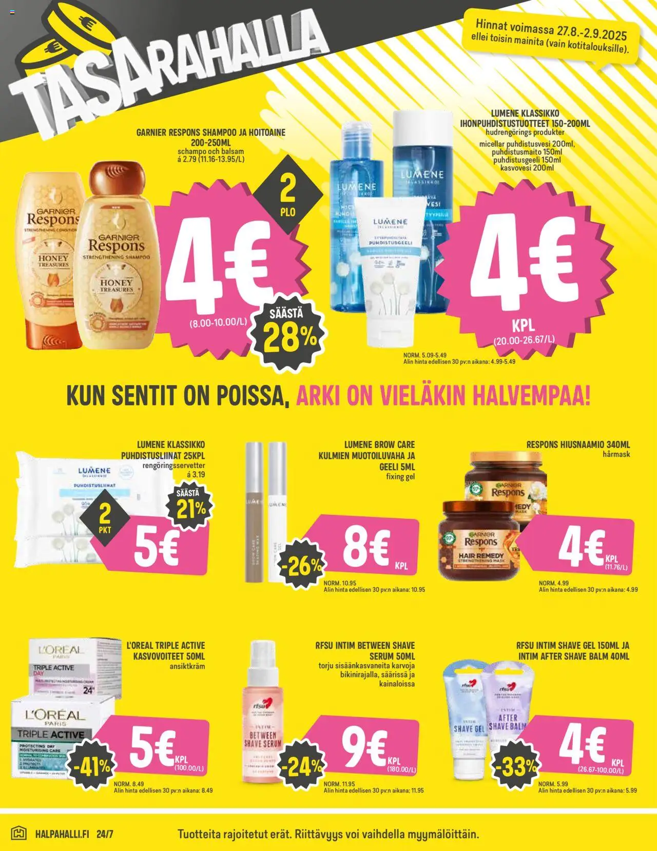  | Sivu: 6 | Tuotteet: Shampoo, Hoitoaine, After shave, Puhdistusliinat
