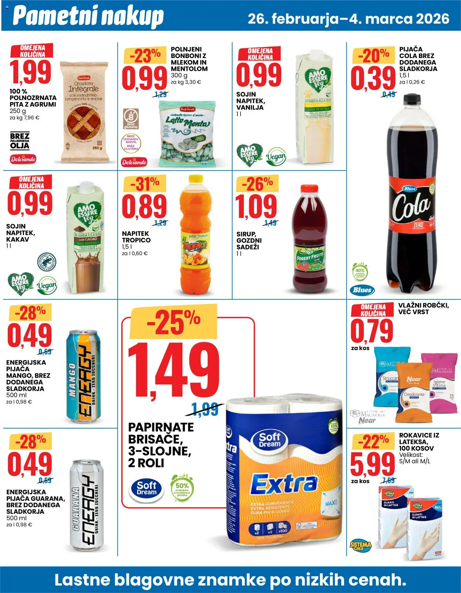 Novi Eurospin katalog ponudbe – veljaven od 26.02.2026 | Stran: 14 | Izdelki: Bonboni, Kos, Kakav, Rokavice