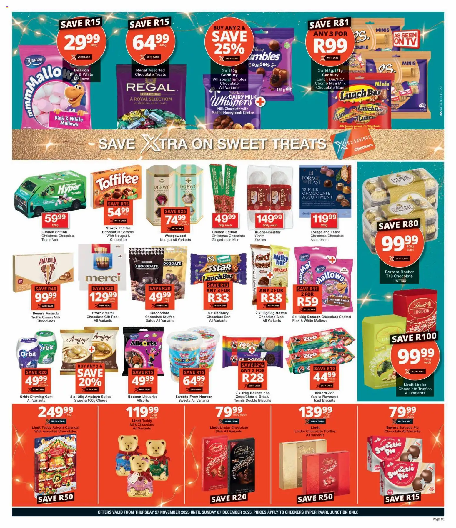 New Checkers catalogue – valid from 27.11.2025 | Page: 13 | Products: Dates, Milk, Cream, Raisins
