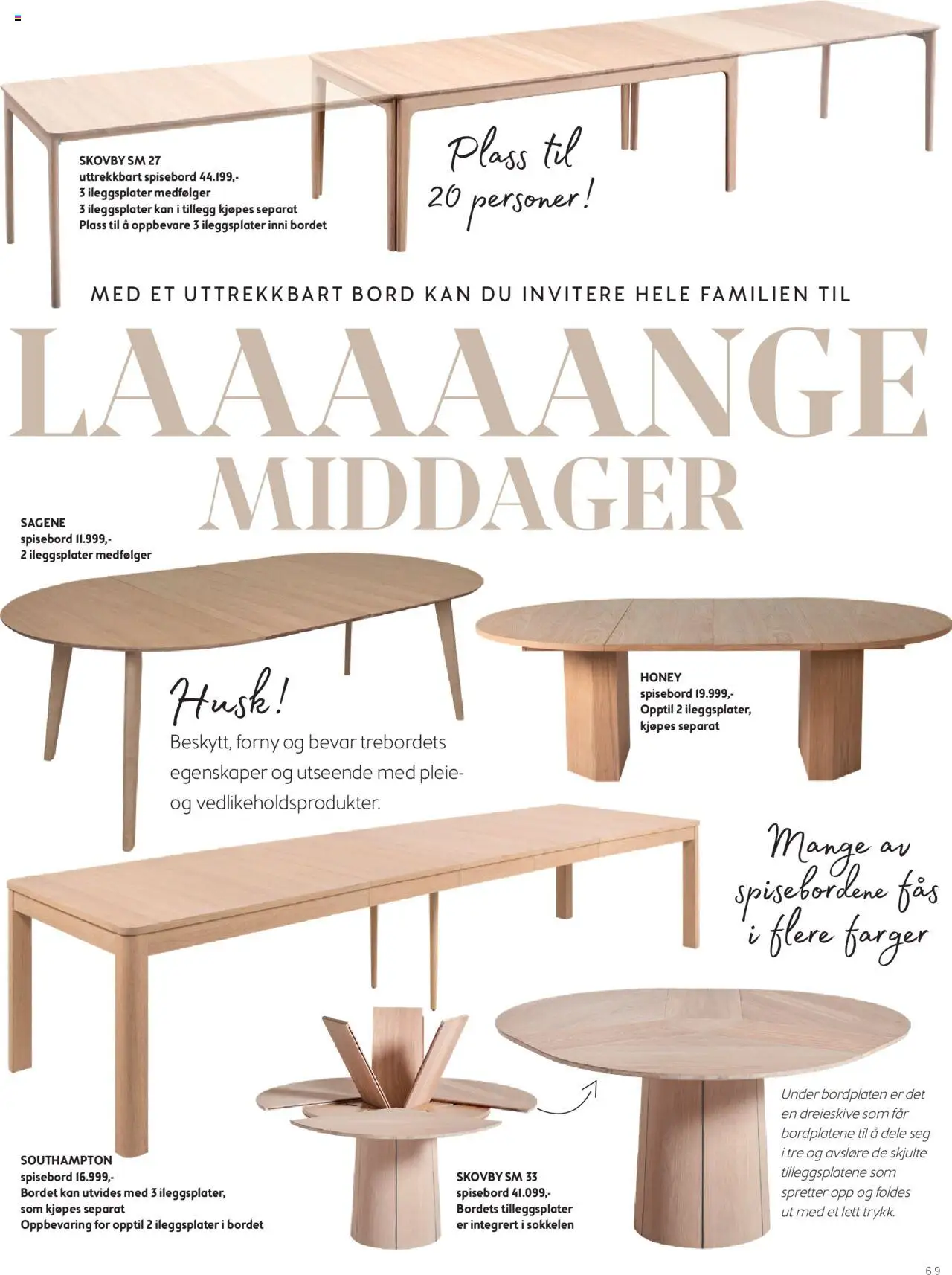  | Side: 69 | Produkter: Spisebord, Bord