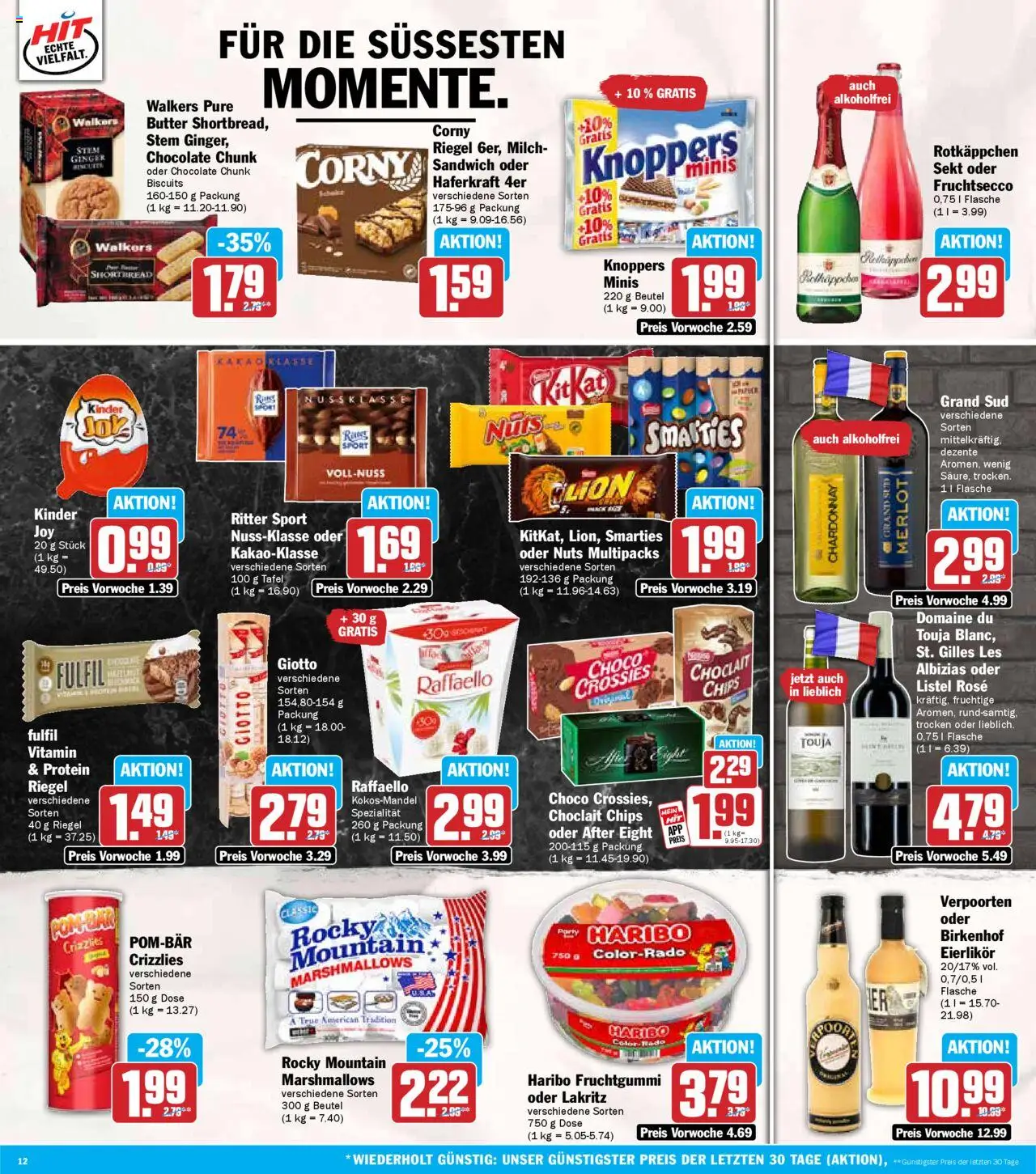 HIT Bayern - gültig ab dem 21.07.2025 | Seite: 12 | Produkte: Raffaello, Haribo, Milch, Rotkäppchen