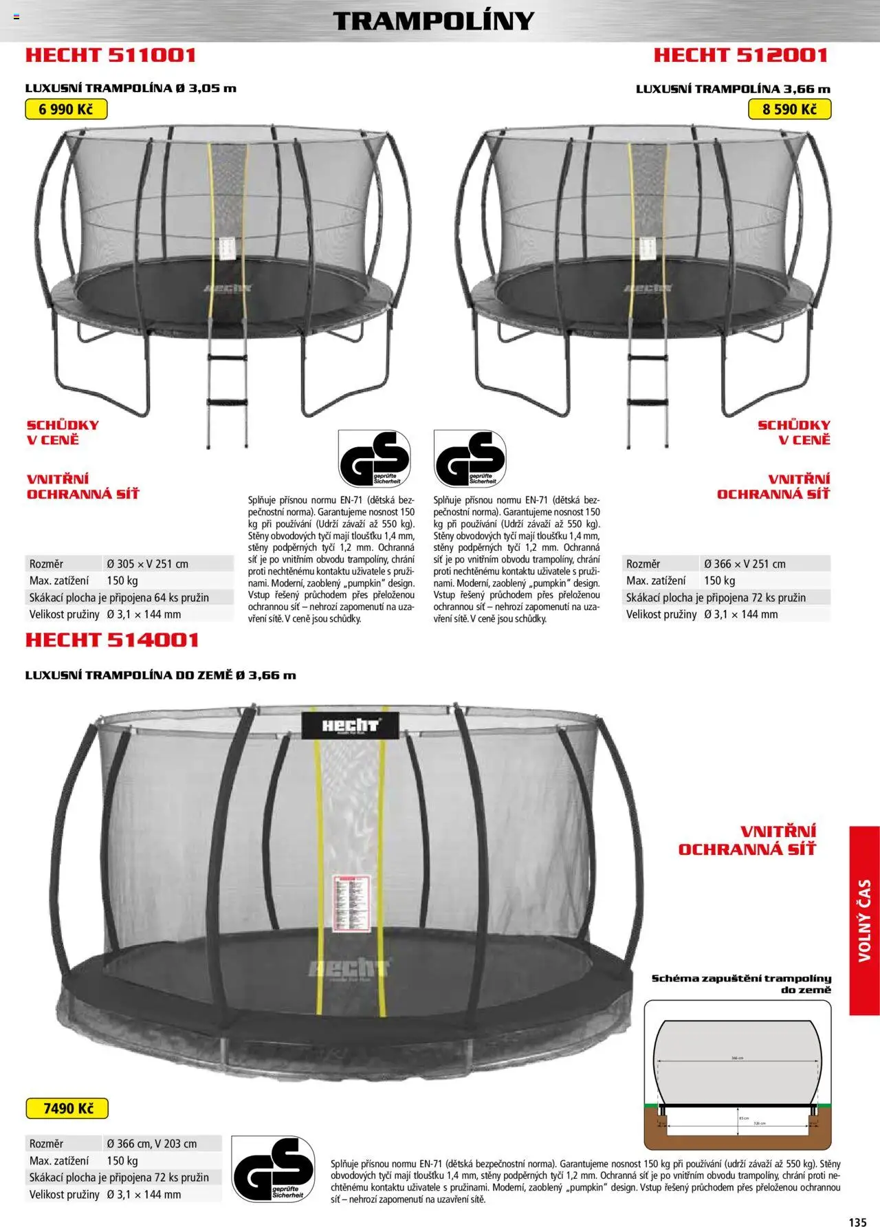 Hecht katalog - Jaro-léto 2025 od 22.04.2025 | Strana: 135 | Produkty: Síť, Hecht, Trampolína