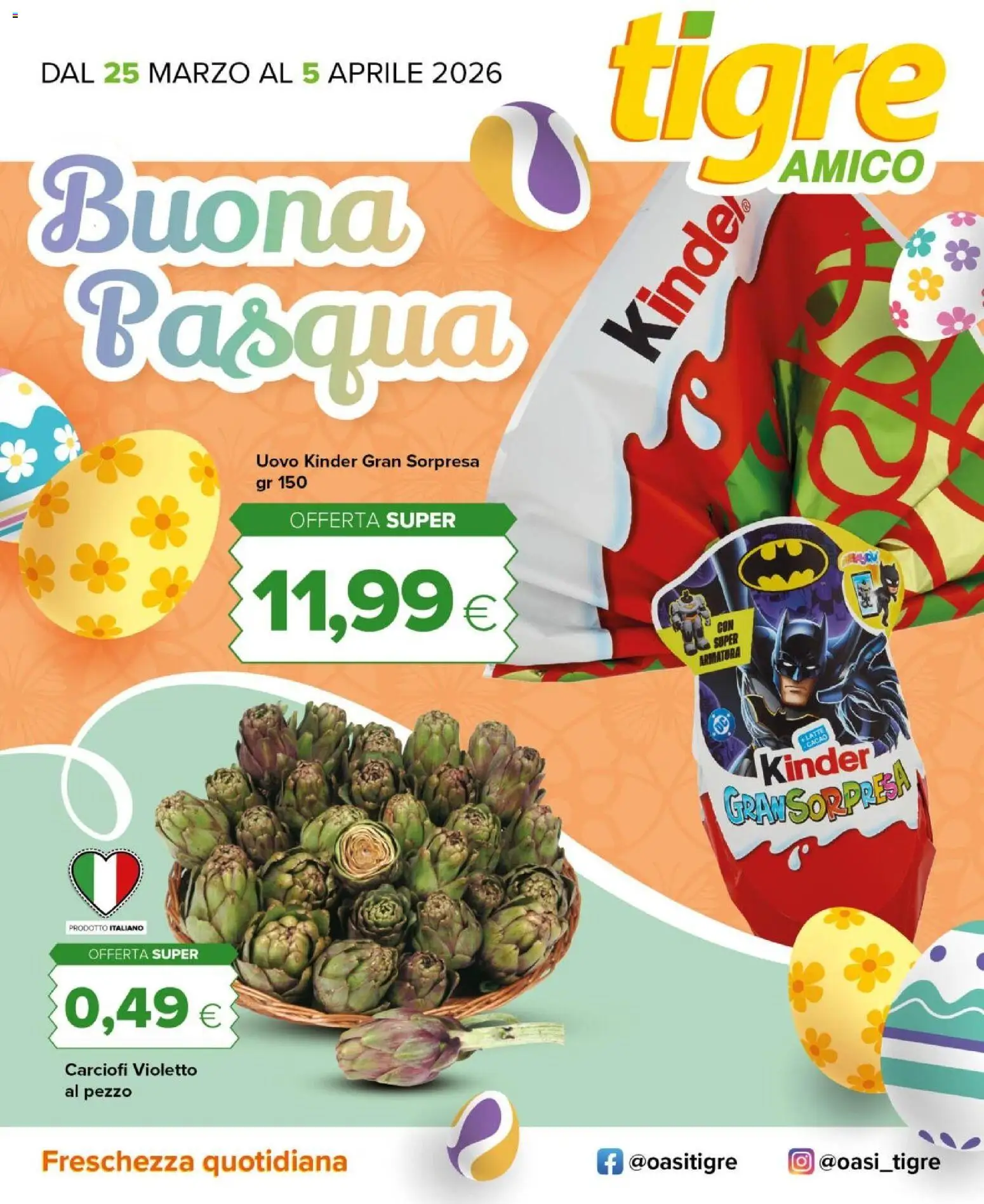 Volantino Tigre del 25.03.2026 | Pagina: 1 | Prodotti: Carciofi, Cacao