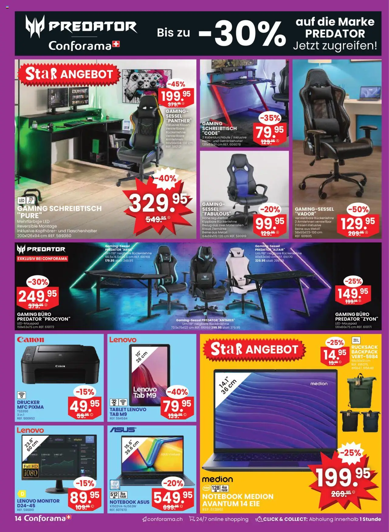 Conforama Aktionen – gültig ab 01.10.2025 | Seite: 14 | Produkte: Kissen, Rucksack, Tablet, Lenovo