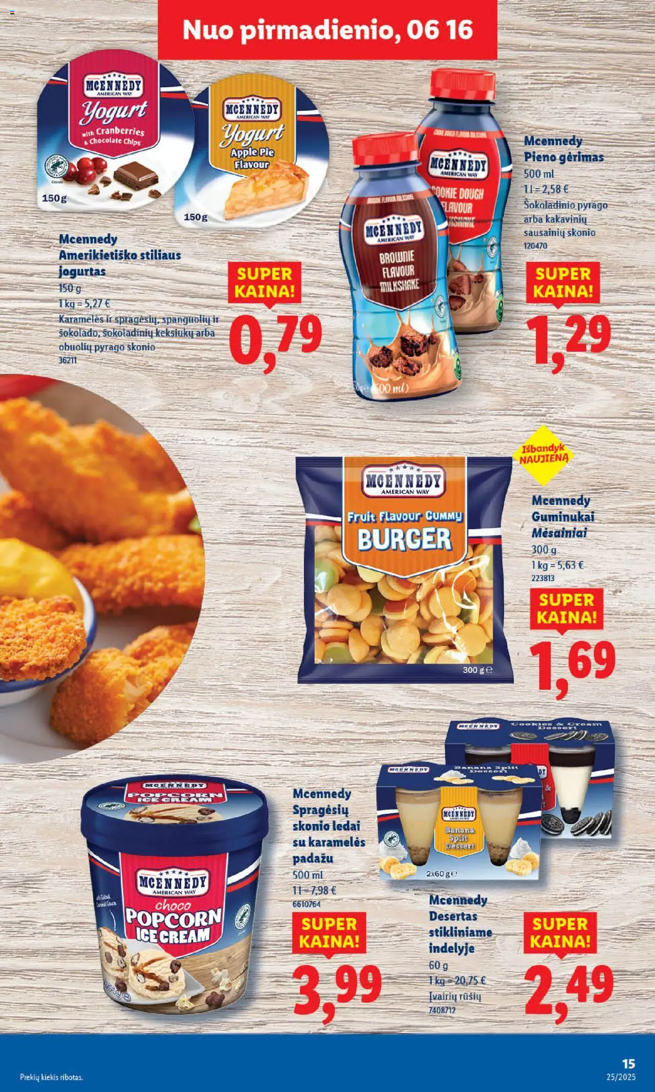 LIDL leidinys│galioja nuo 16.06.2025 | Puslapis: 15 | Prekių: Ledai, Jogurtas, Guminukai