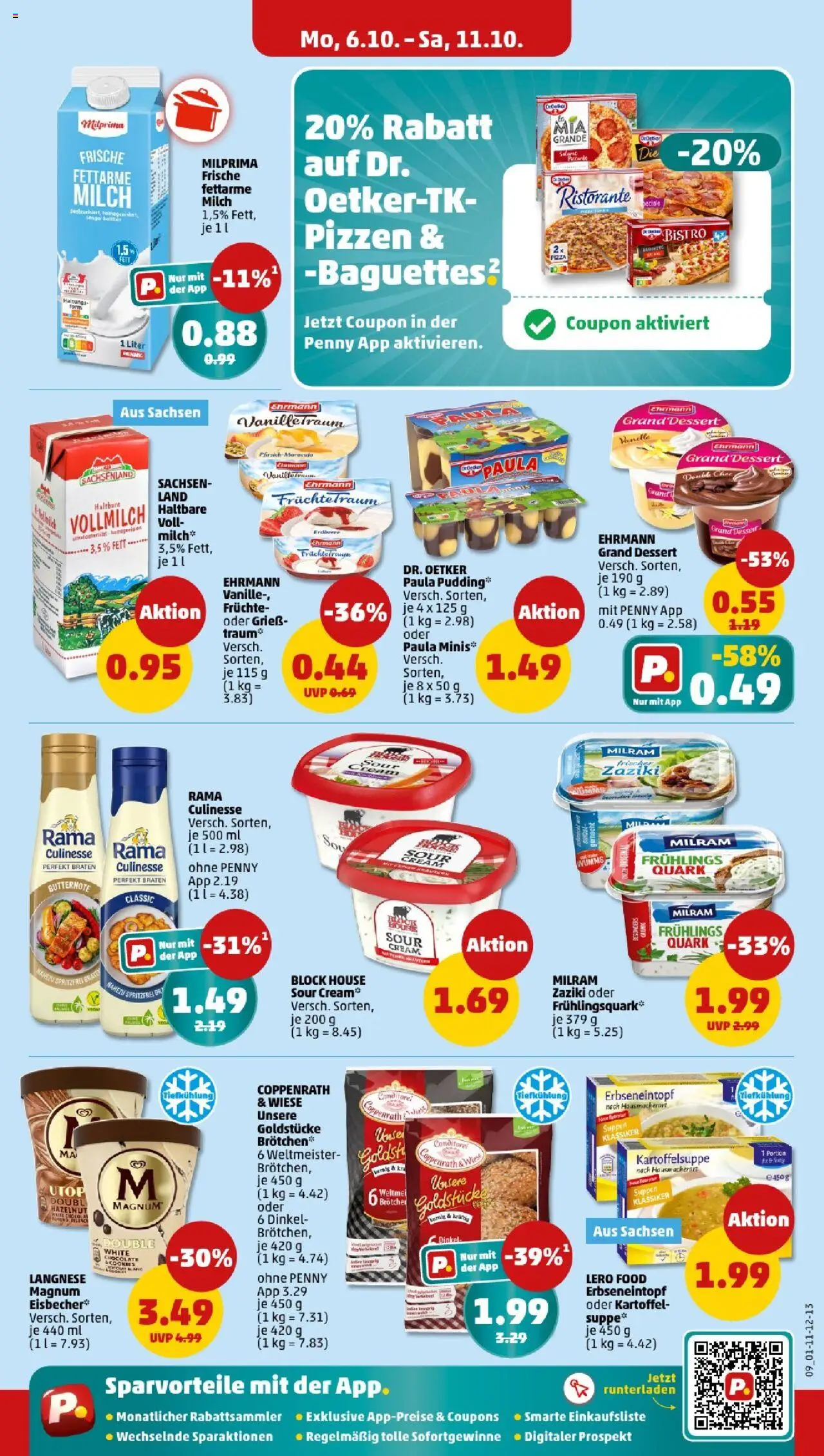 Penny - Prospekt – gültig ab 06.10.2025 | Seite: 11 | Produkte: Langnese, Quark, Pudding, Milram