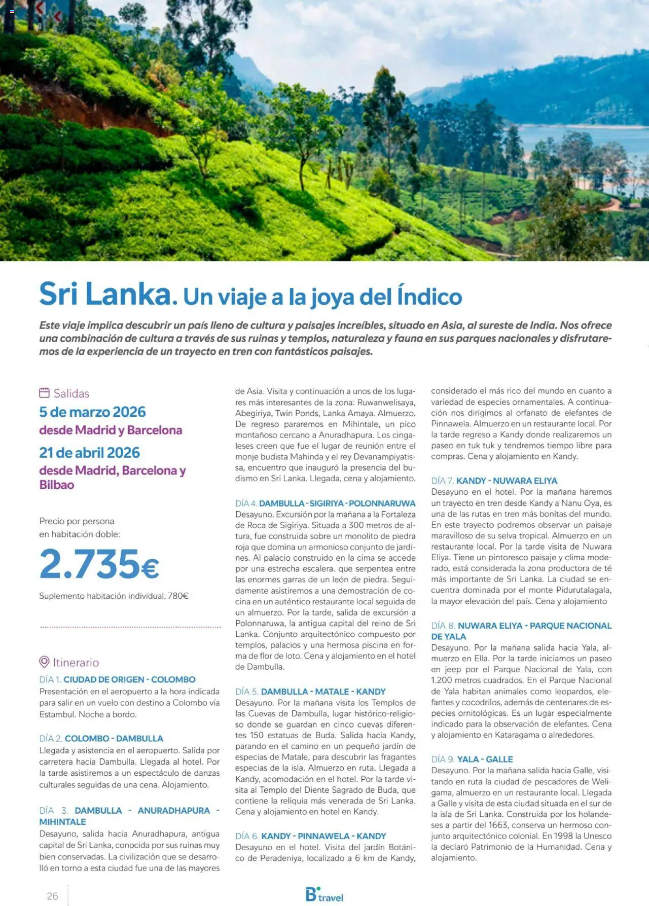 B the travel brand Viajeros Expertos Internacional 2026 │ válido desde el 03.10.2025 | Página: 26 | Productos: Té