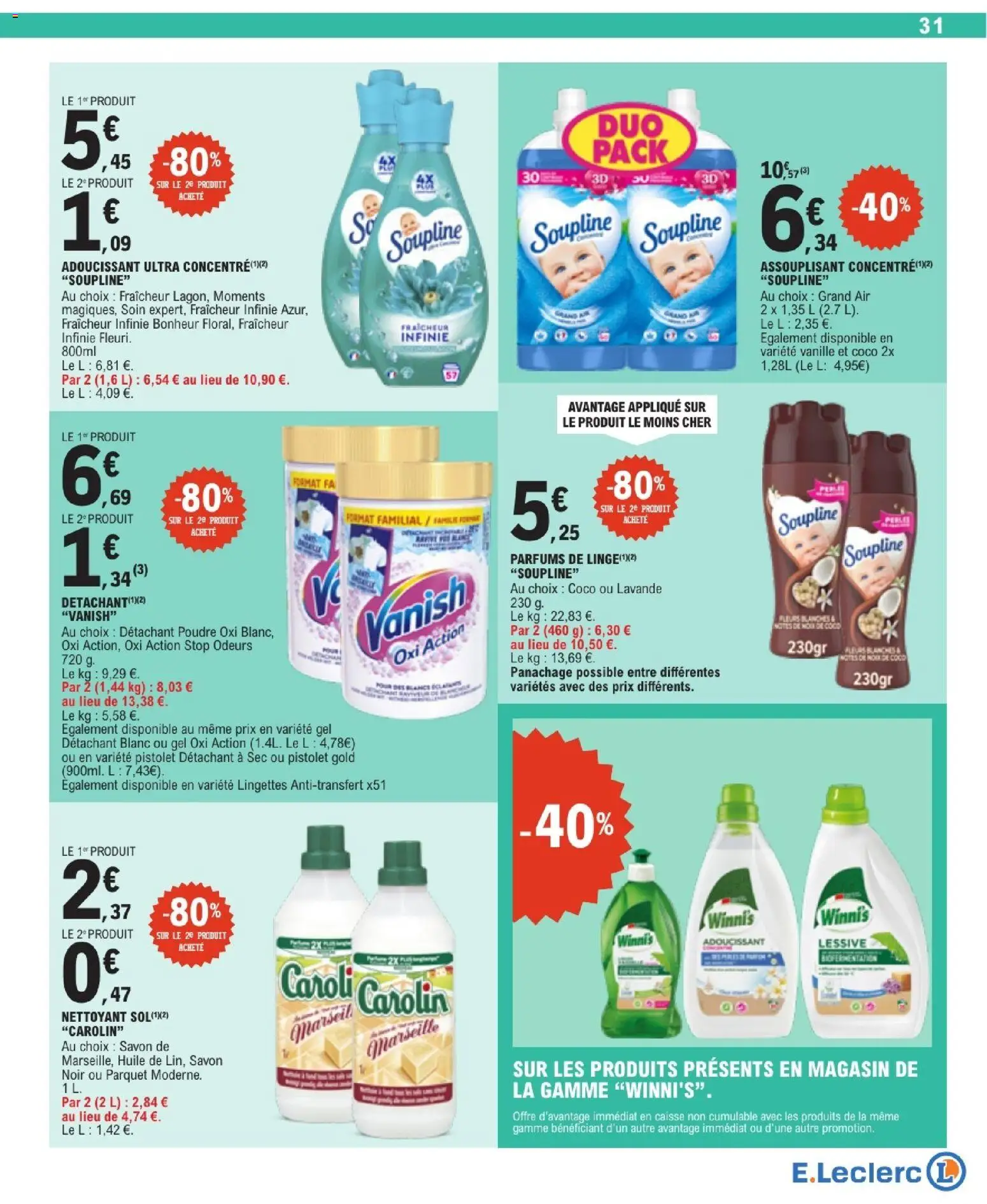 {H1} | Page: 31 | Produits: Savon, Adoucissant, Lessive, Huile