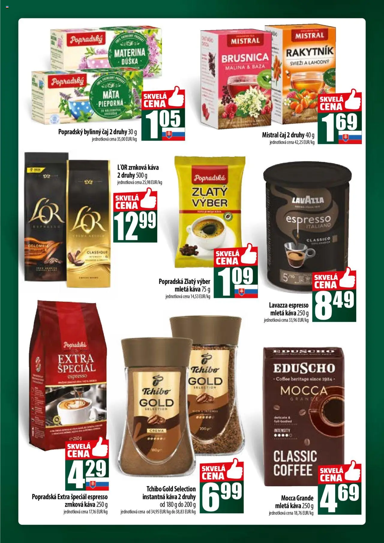COOP Jednota široká ponuka │ platný od 17.07.2025 | Strana: 45 | Produkty: Káva, Čaj, Lavazza, Zrnková káva