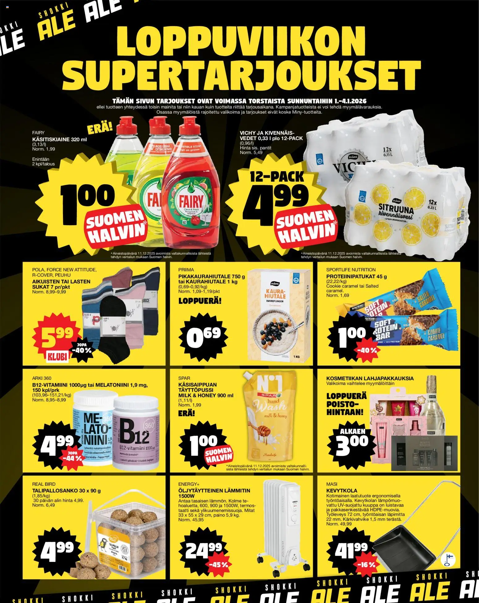 Tokmanni tarjoukset – voimassa 27.12.2025 alkaen | Sivu: 16 | Tuotteet: Kaura, Voi, Sukat, Tabletti