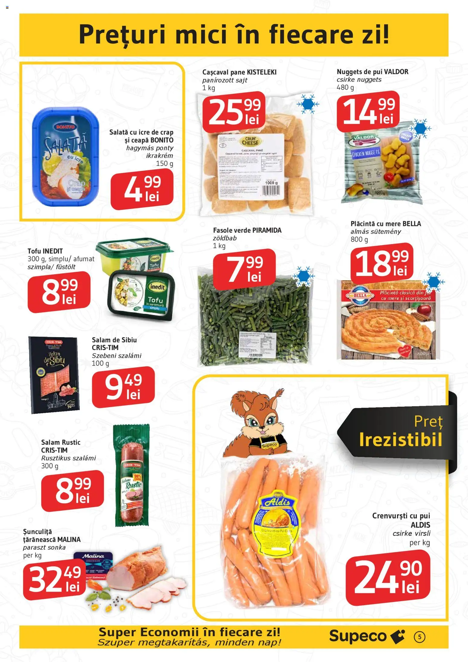 Noul catalog Supeco – valabil de la 13.11.2025 | Pagină: 5 | Produse: Cașcaval, Salam, Mere, Salată cu icre