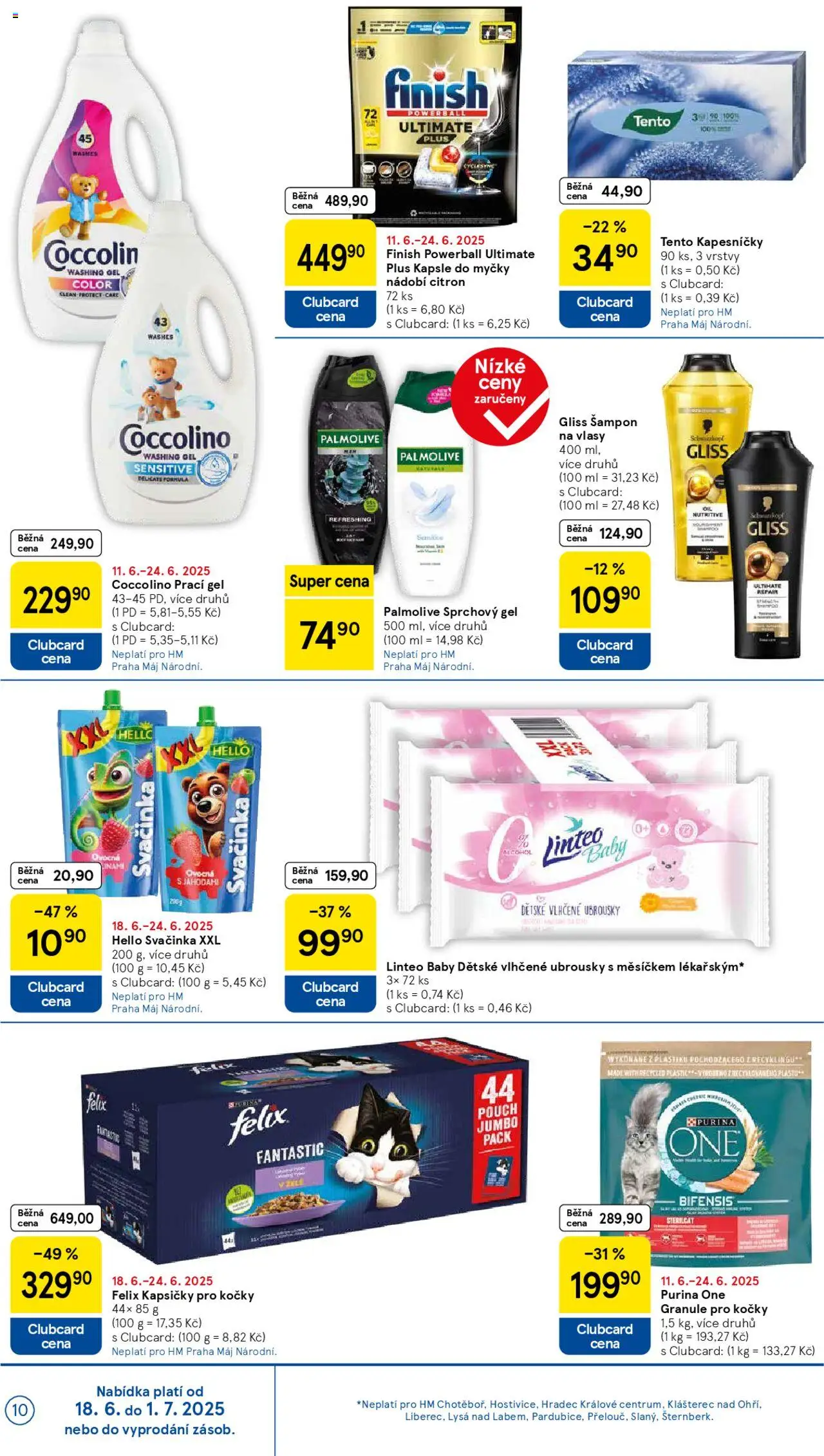 Tesco leták - Hypermarket od 18.06.2025 | Strana: 10 | Produkty: Sprchový gel, Purina, Granule pro kočky, Kapsle do myčky
