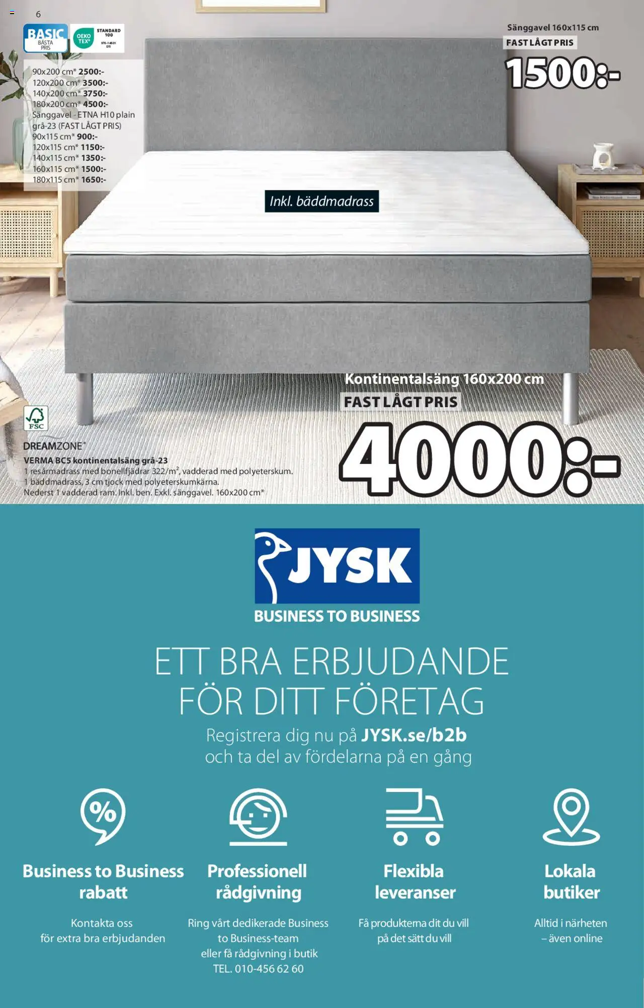 JYSK reklamblad aktuell från 04.08.2025 | Sida: 6 | Produkter: Bäddmadrass, Resårmadrass, Sänggavel, Ring