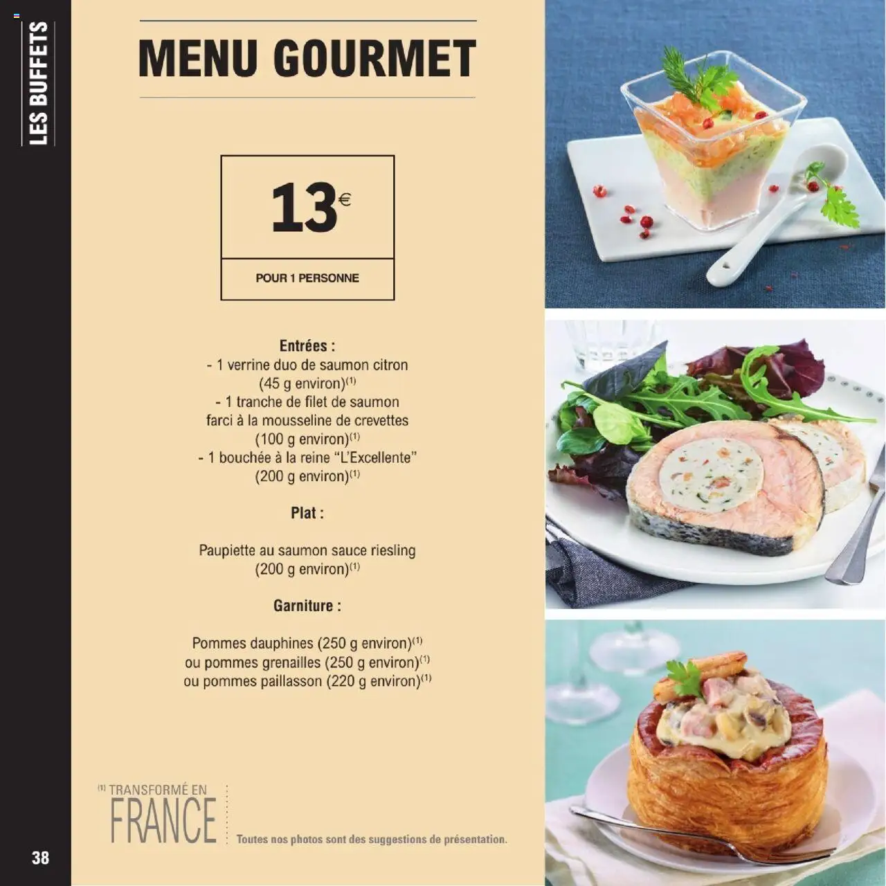  | Page: 38 | Produits: Crevettes, Paillasson, Pommes, Saumon