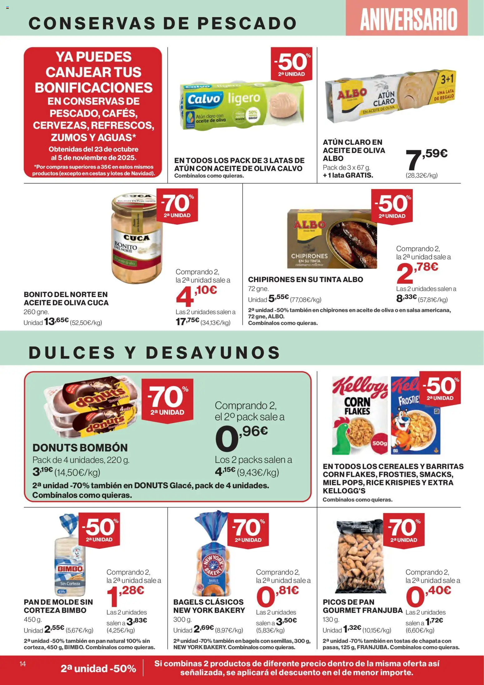 Supercor folleto │ válido desde el 06.11.2025 | Página: 14 | Productos: Pan, Aceite de oliva, Pan de molde, Atún claro