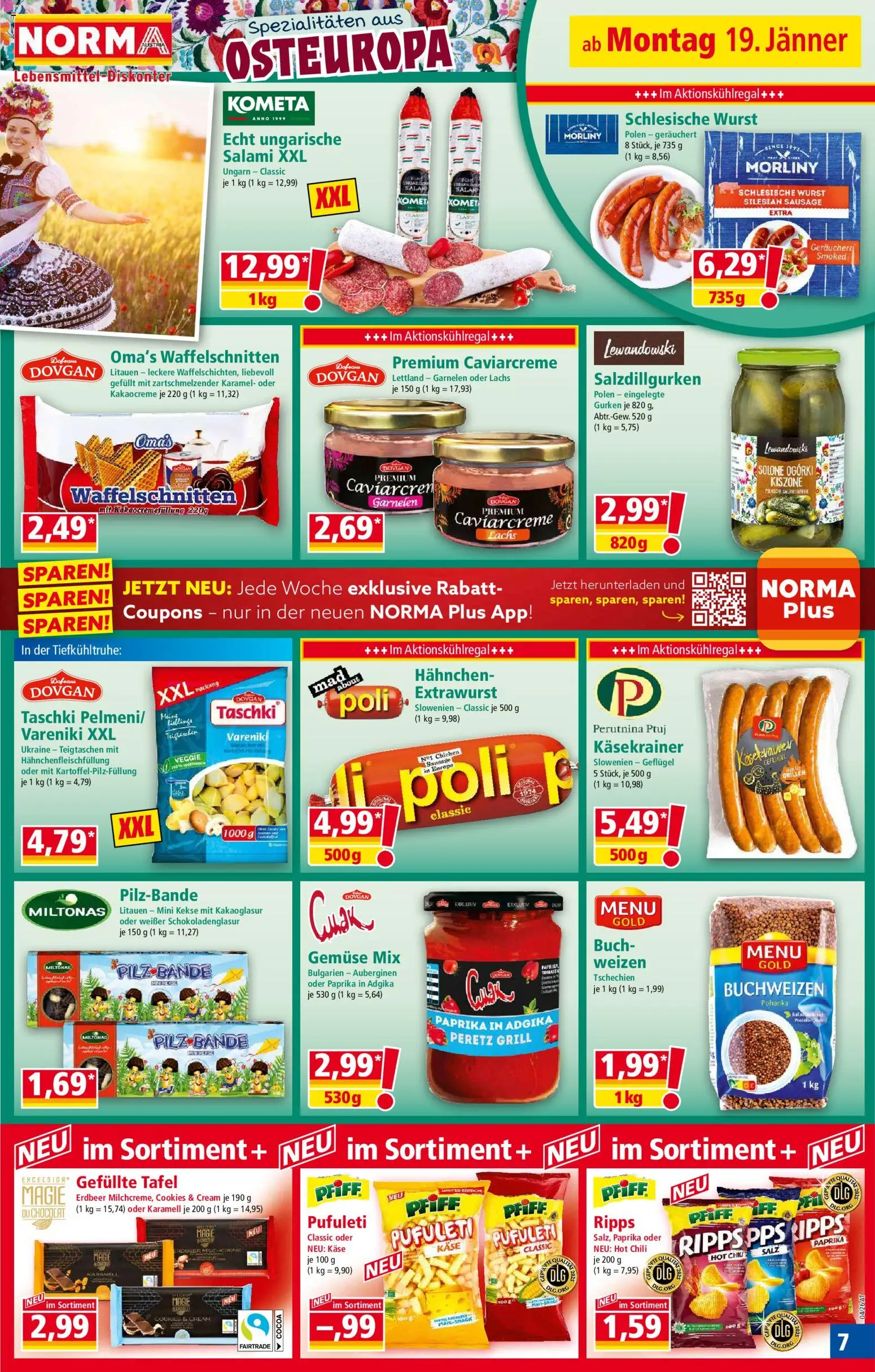 Norma Flugblatt gültig ab 19.01.2026 | Seite: 7 | Produkte: Kekse, Gemüse, Chili, Grill