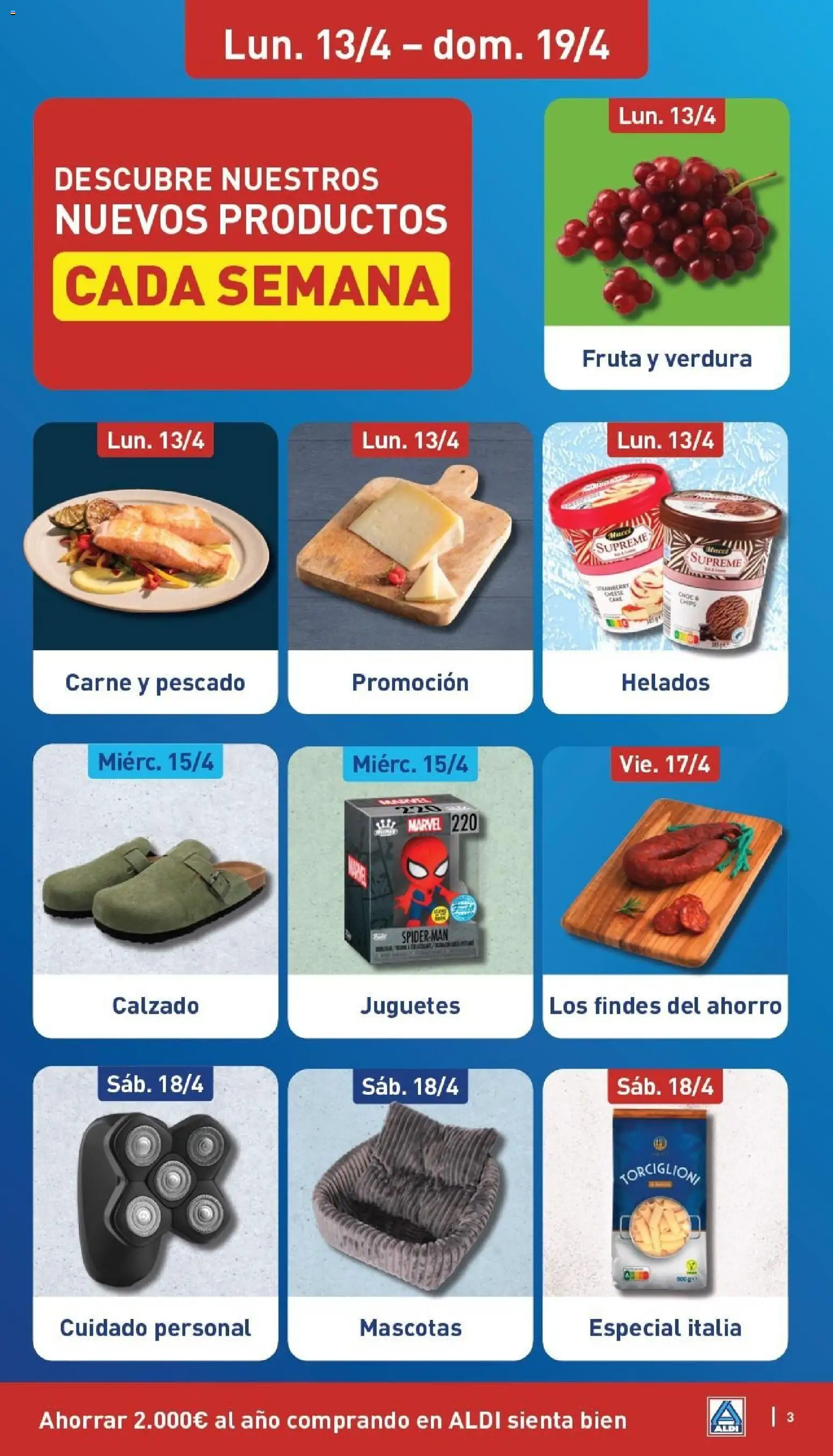 Aldi folleto Baleares │ válido desde el 13.04.2026 | Página: 3 | Productos: Pescado, Pasta, Juguetes