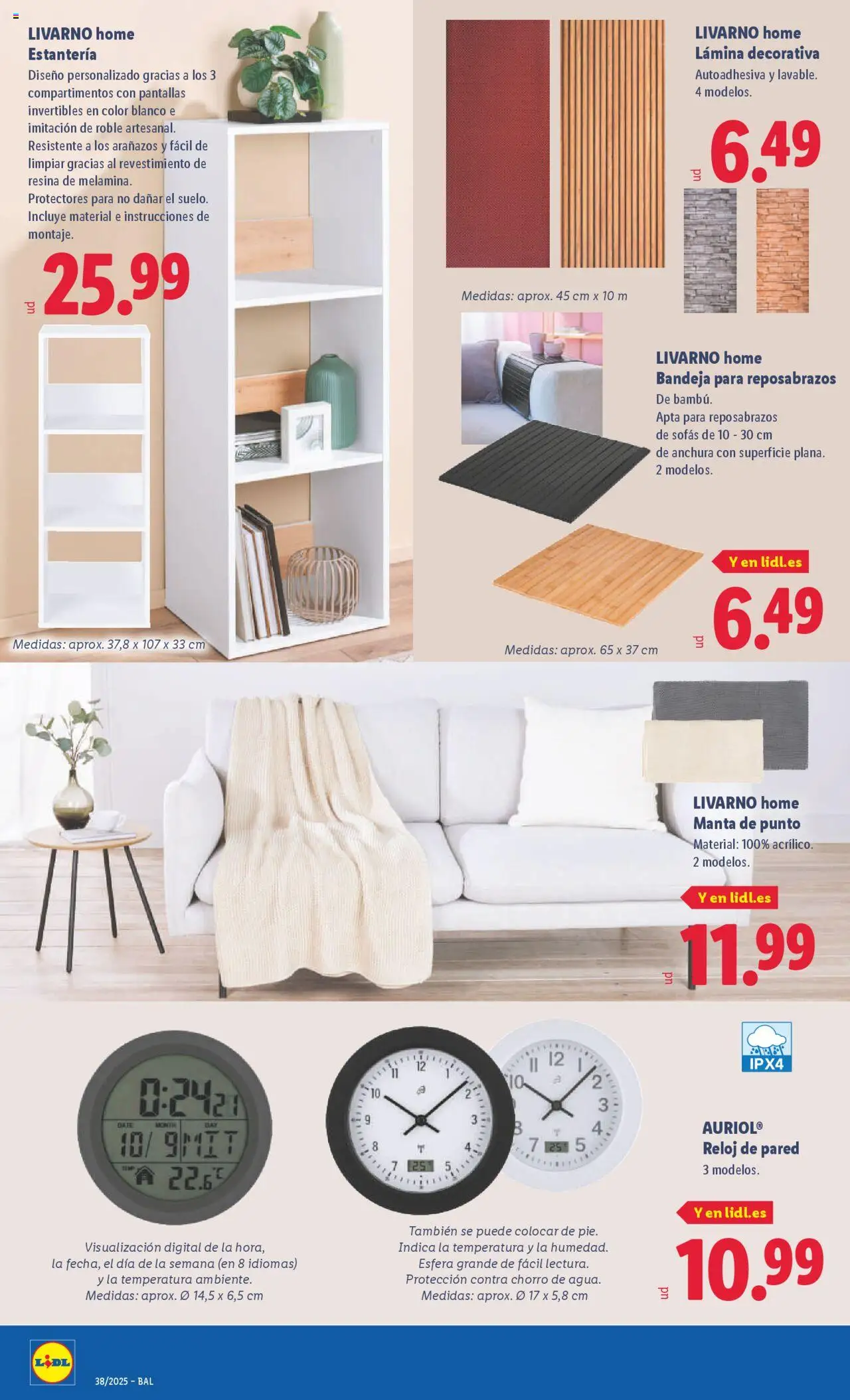 Lidl folleto de bazar │ válido desde el 15.09.2025 | Página: 12 | Productos: Reloj, Manta, Bandeja