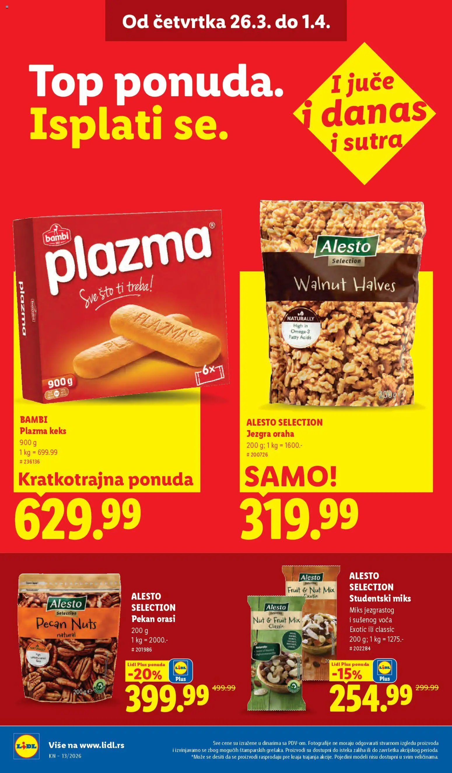 Lidl katalog - važi od 26.03.2026 | Strana: 30 | Proizvode: Orasi, Keks, Sto, Plazma