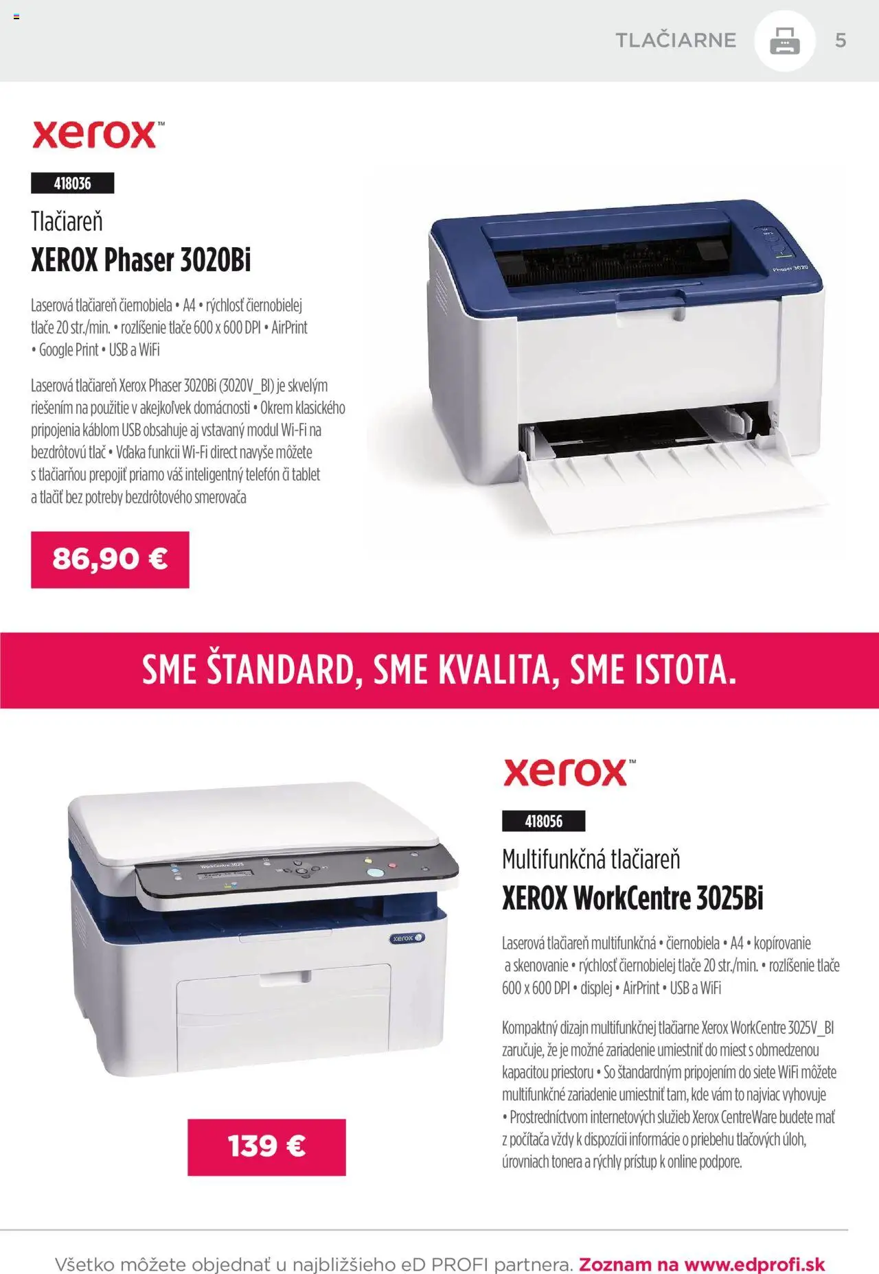 Nové ED Profi akcie – leták je platný od 01.10.2025 | Strana: 5 | Produkty: Tablet, Telefón, Tlačiareň