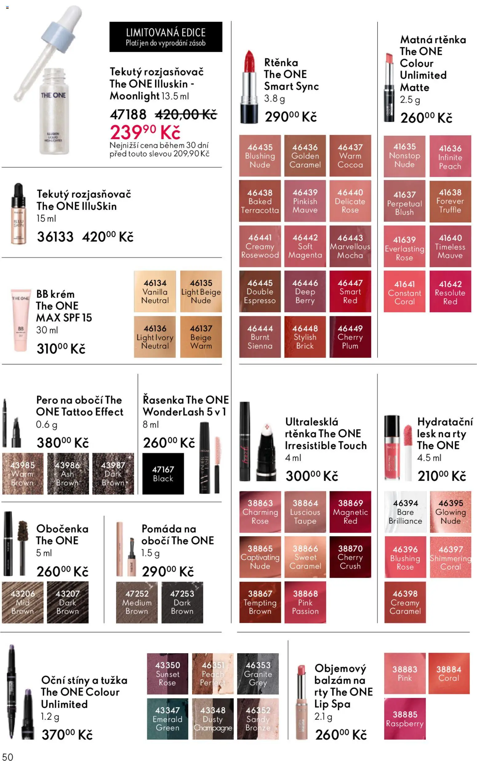 Oriflame katalog č. 06/2026 od 15.04.2026 | Strana: 50 | Produkty: Pero, Tužka, BB krém, Oční stíny