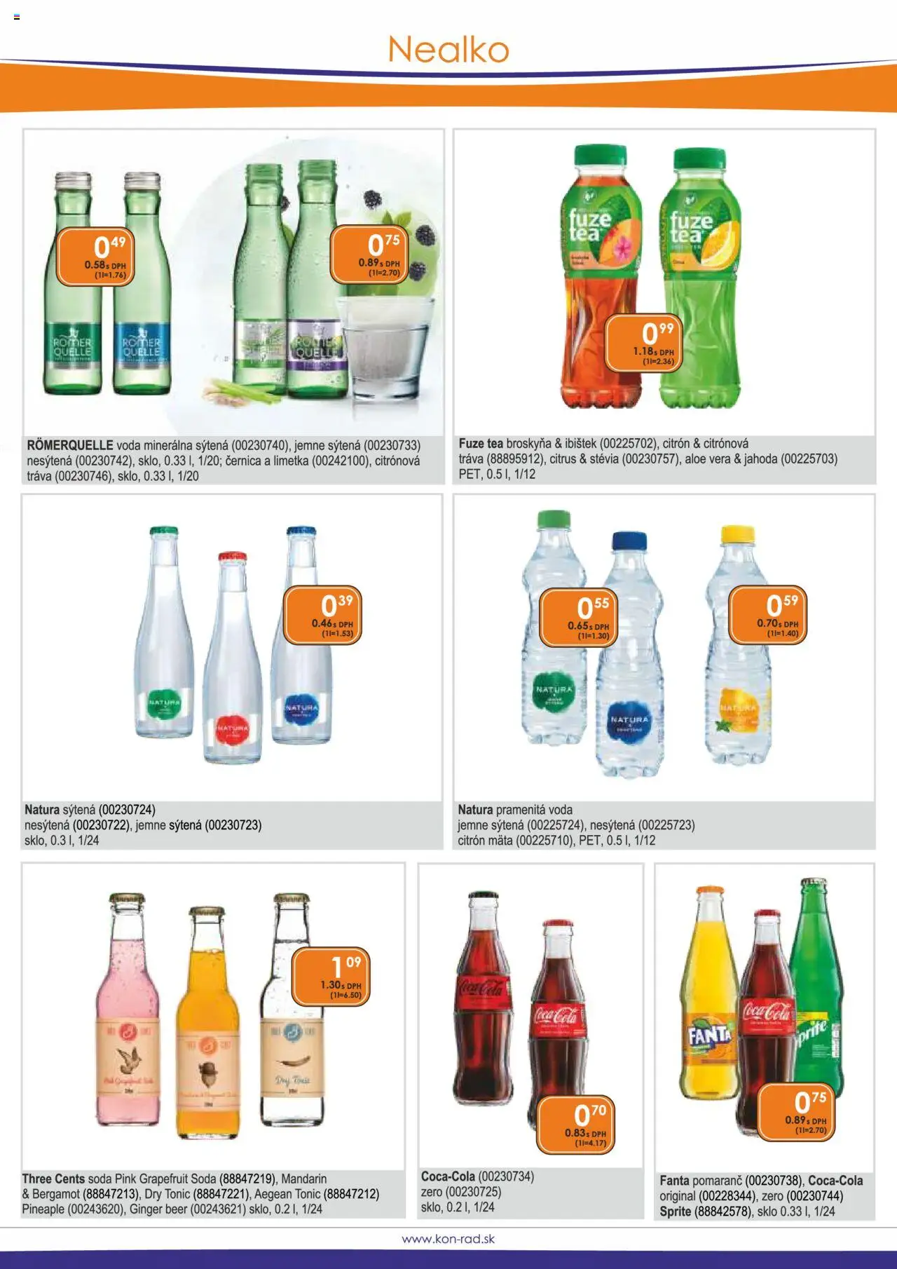 KON - RAD leták │ platný od 01.09.2025 | Strana: 25 | Produkty: Sprite, Fanta, Voda, Coca cola