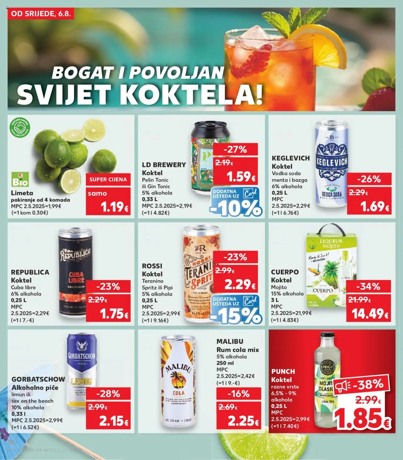 Kaufland katalog | vrijedi od 06.08.2025 | Stranica: 10 | Proizvodi: Gin, Teranino, Rum, Limeta