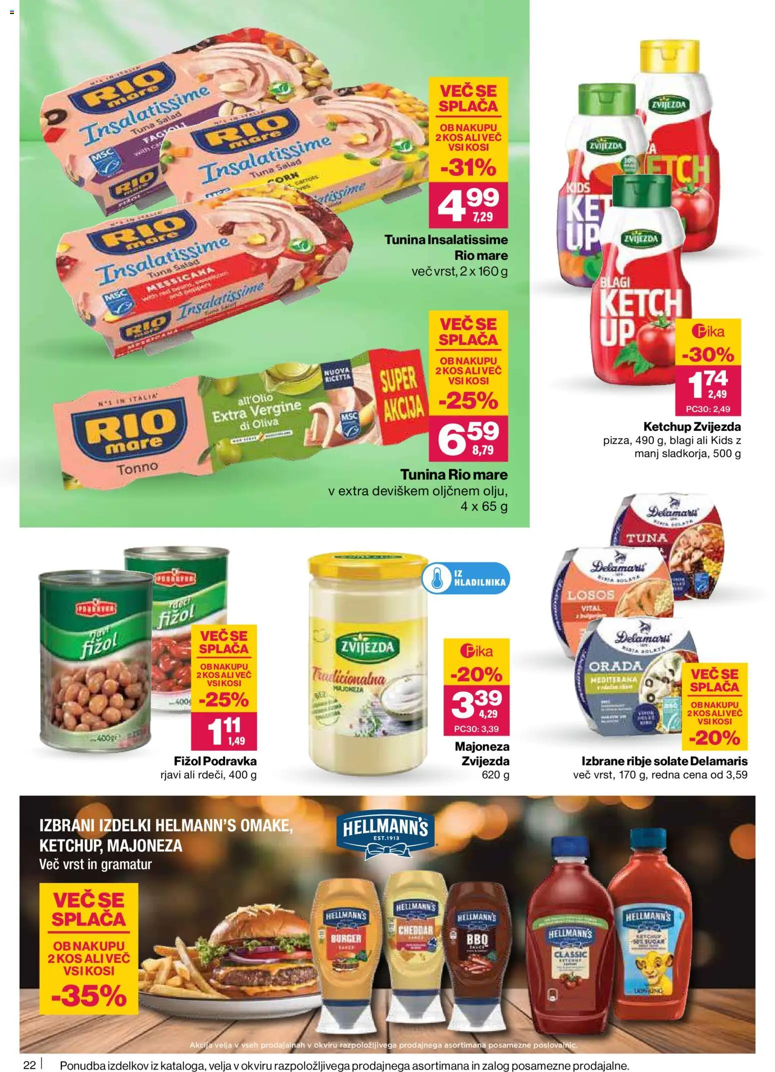 Novi Mercator katalog ponudbe – veljaven od 26.02.2026 | Stran: 22 | Izdelki: Losos, Kos, Orada, Majoneza