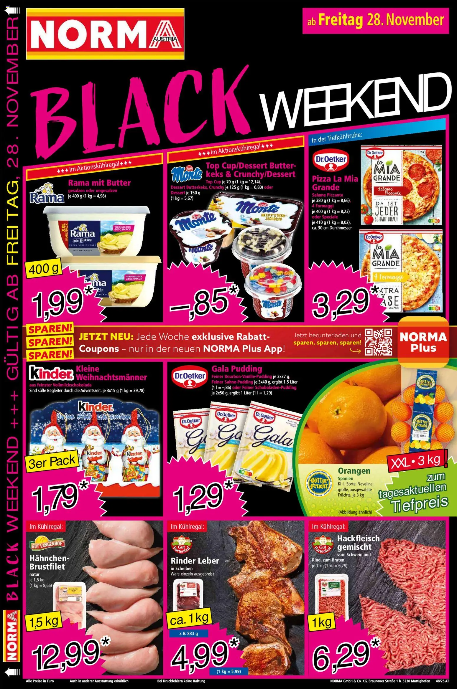 Norma - Black Friday gültig ab 24.11.2025 | Seite: 19 | Produkte: Butter, Pizza, Orangen