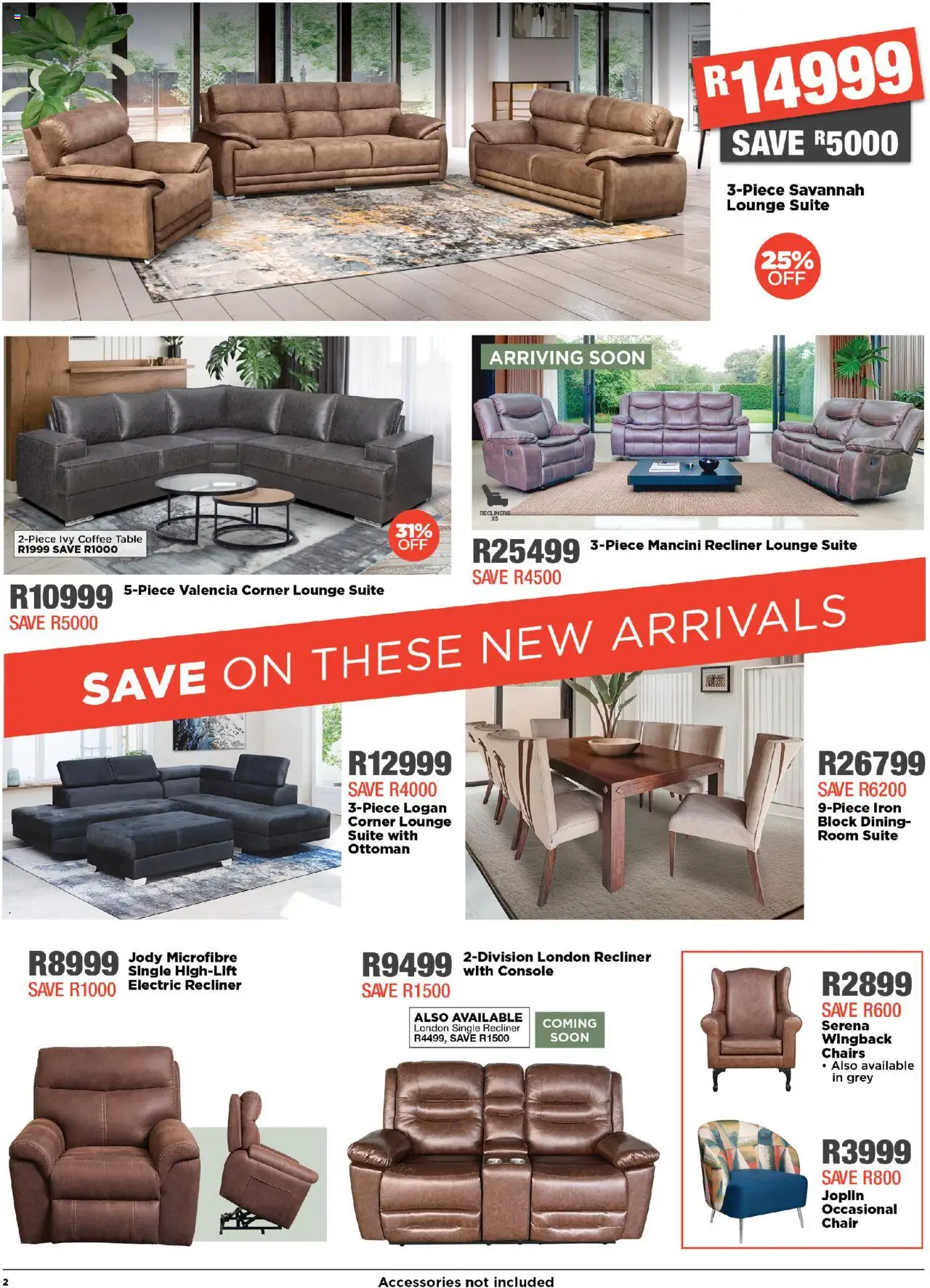 New House and Home catalogue – valid from 06.10.2025 | Page: 2 | Products: Iron, Coffee table, Lounge suite, Ottoman