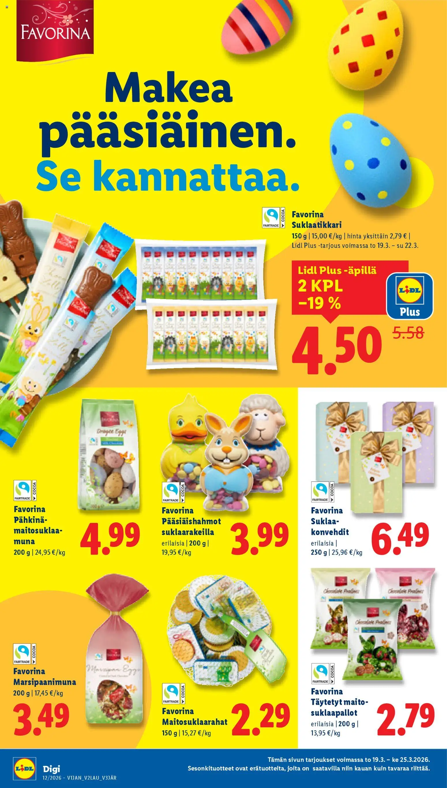 Lidl tarjoukset - Helsinki – voimassa 19.03.2026 alkaen | Sivu: 12 | Tuotteet: Maito, Suklaa
