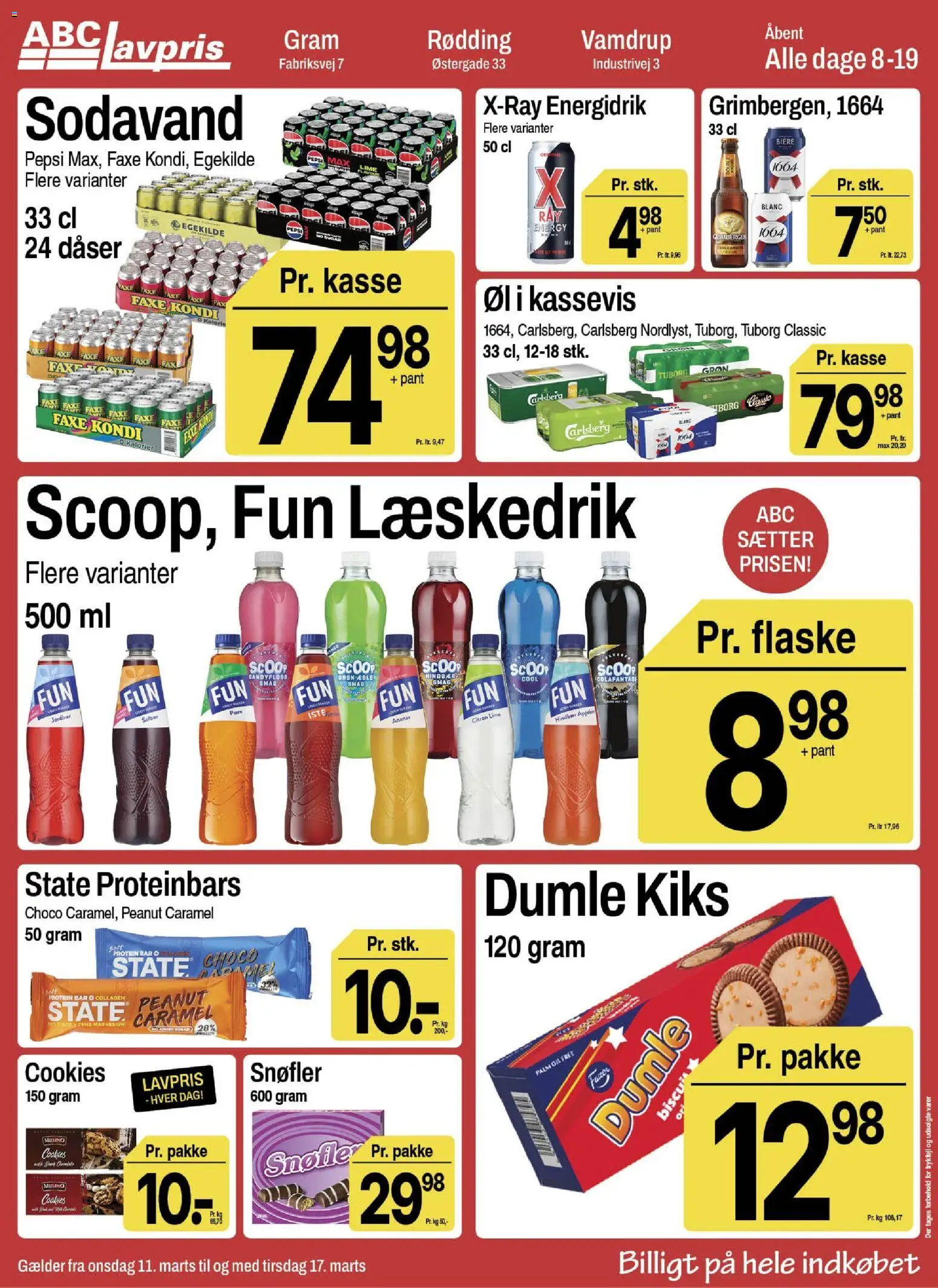 Abc Lavpris tilbudsavis – gyldig fra 11.03.2026 | Side: 9 | Produkter: Øl, Sodavand, Hindbær, Pepsi