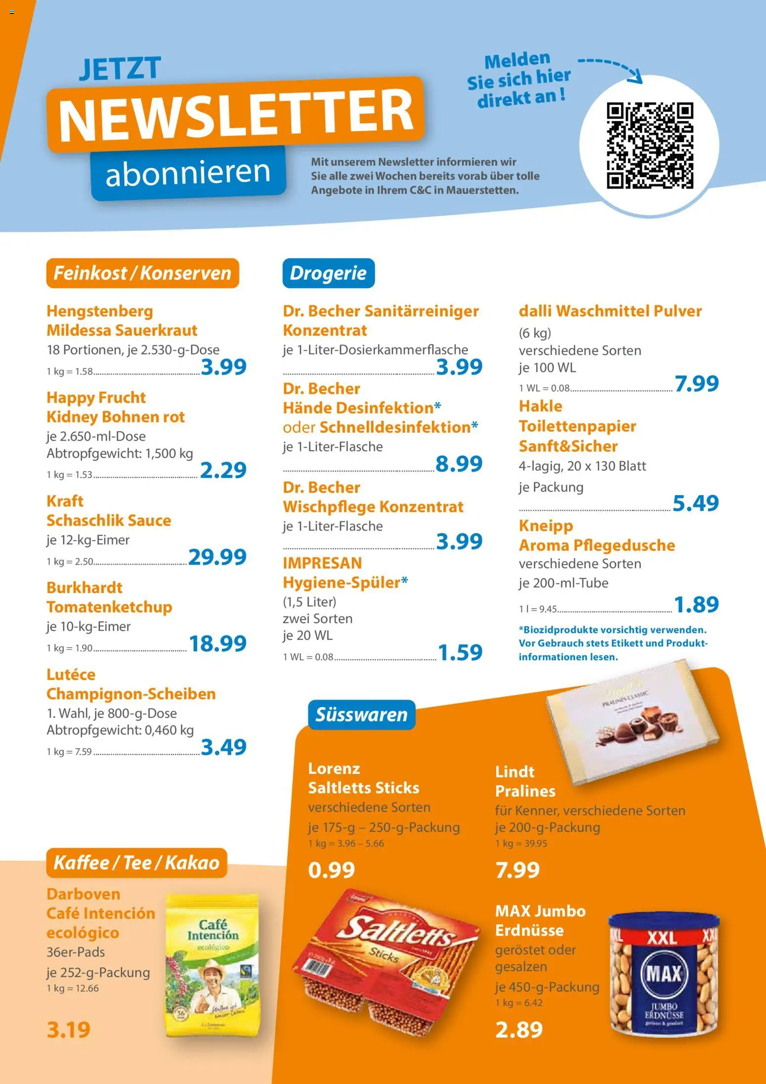 C&C Prospekt – gültig ab 15.12.2025 | Seite: 3 | Produkte: Kaffee, Tee, Lindt, Toilettenpapier