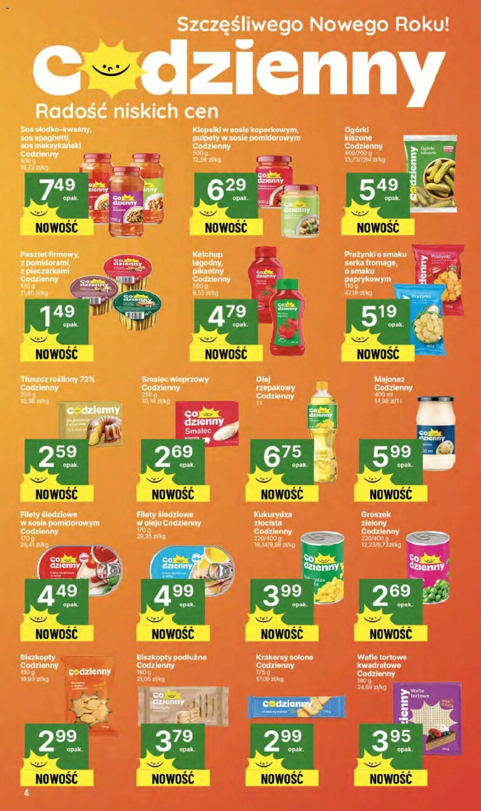 Delikatesy Centrum Gazetka - Sklepy Własne od 29.12.2025 | Strona: 4 | Produkty: Ketchup, Biszkopty podłużne, Ogórki, Majonez