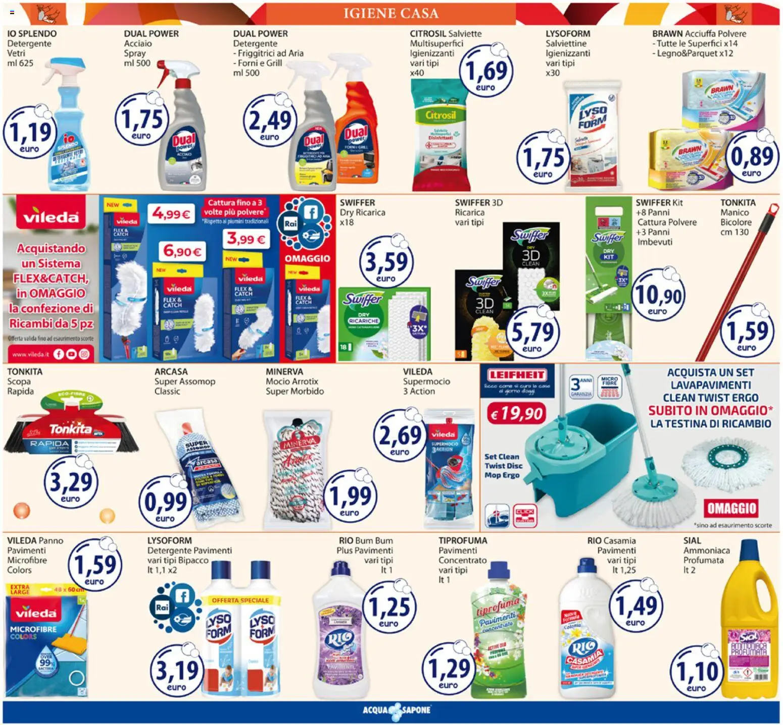 Volantino Acqua e Sapone del 03.11.2025 | Pagina: 16 | Prodotti: Detergente, Mocio, Scopa